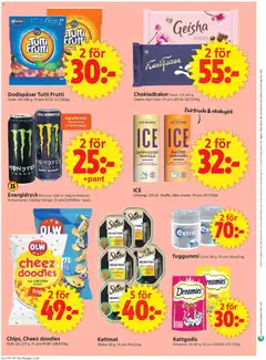 ICA Supermarket - Hjärnarp - Förhandsvisning av reklamblad från butik ICA Supermarket aktuell från 16.03.2026 | Sida: 12 | Produkter: Tutti frutti, Energidryck, Tuggummi, Kattmat