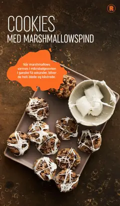 COOKIES MED MARSHMALLOWSPIND, Cookies with marshmallow topping. gyldig fra 01.10.2025 | Side: 8 | Produkter: Cookies