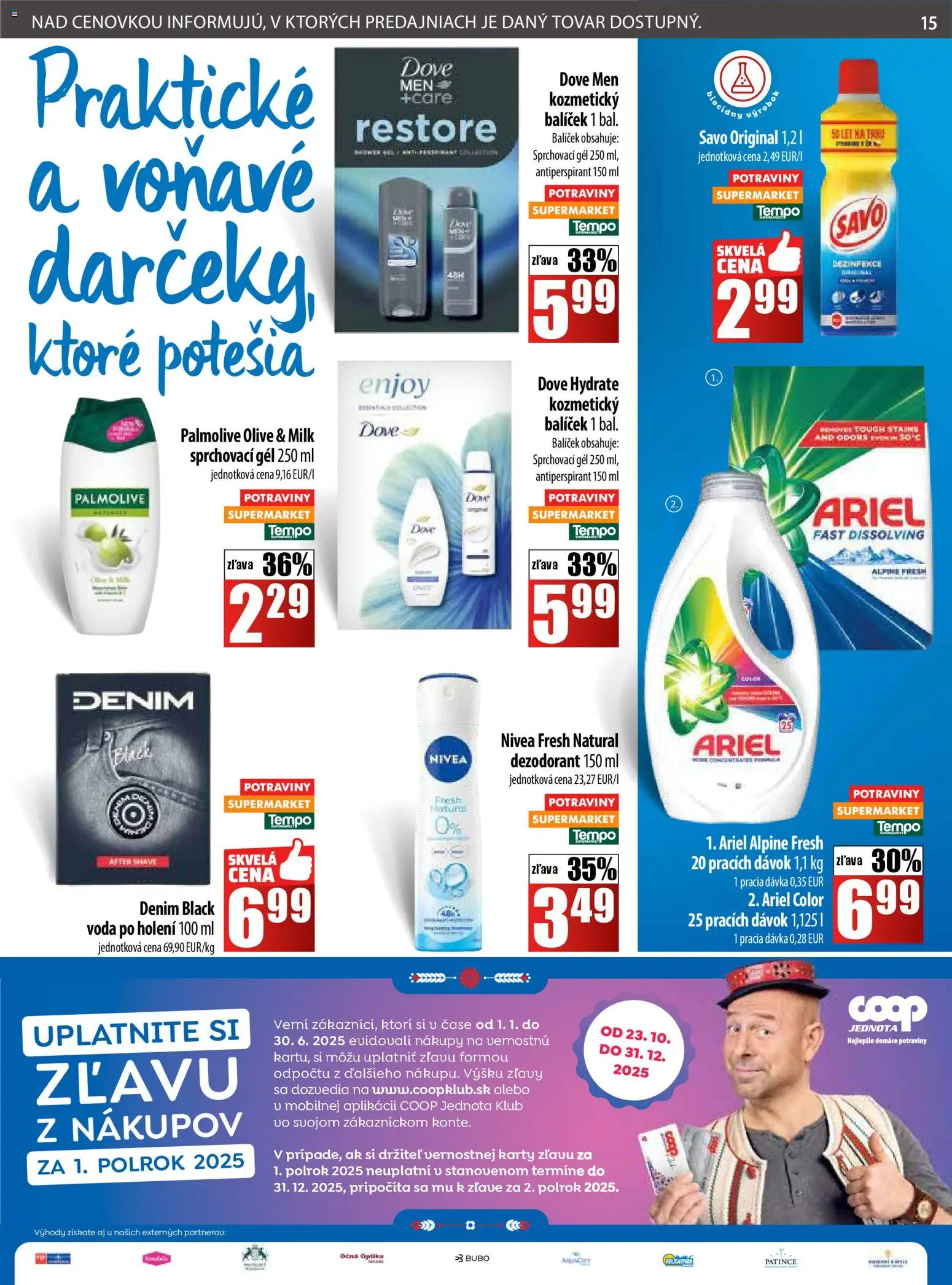 Nové COOP Jednota akcie – leták je platný od 13.11.2025 | Strana: 15 | Produkty: Nivea, Voda po holení, Antiperspirant, Voda