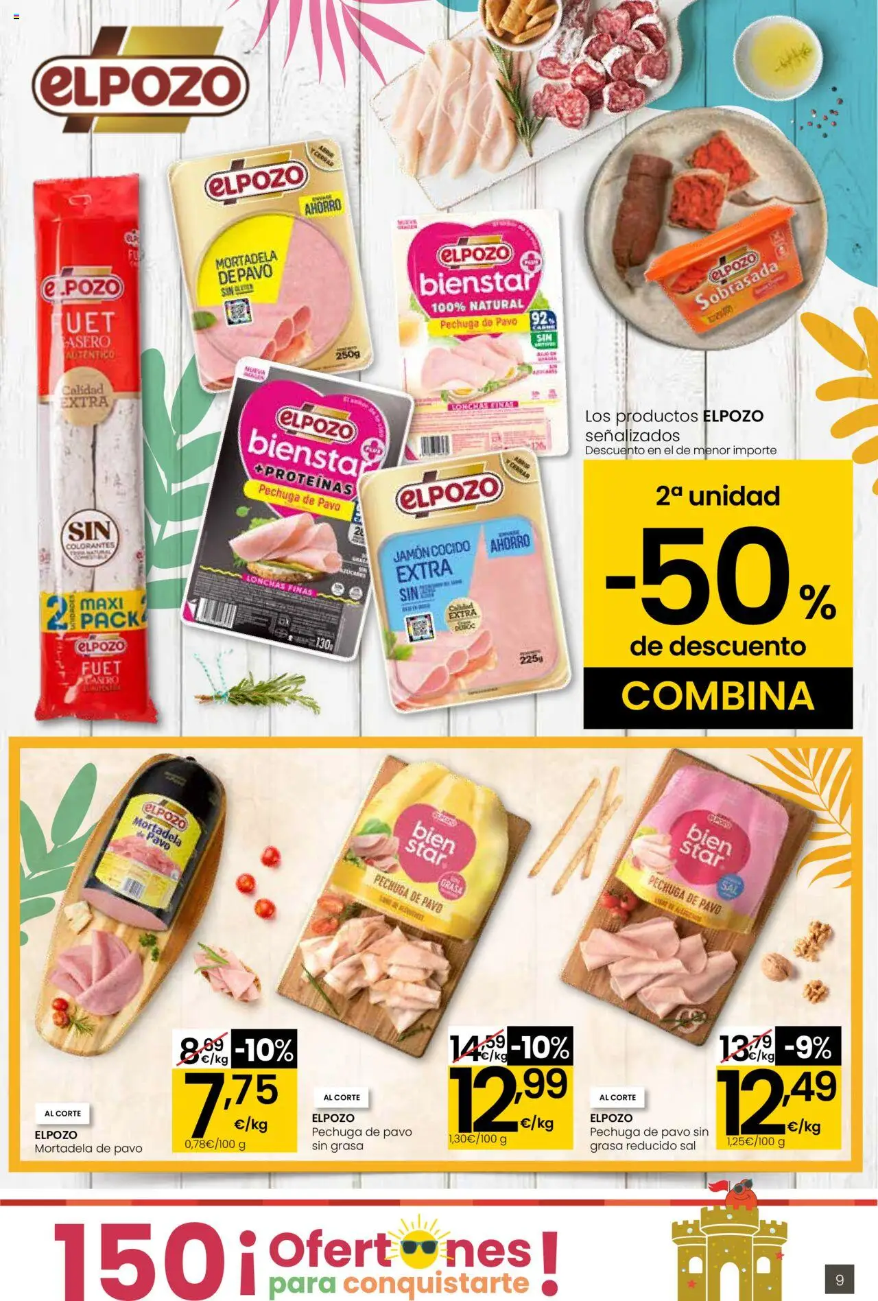 Eroski - Para conquistarte │ válido desde el 31.07.2025 | Página: 9 | Productos: Jamón, Jamón cocido, Mortadela, Sobrasada
