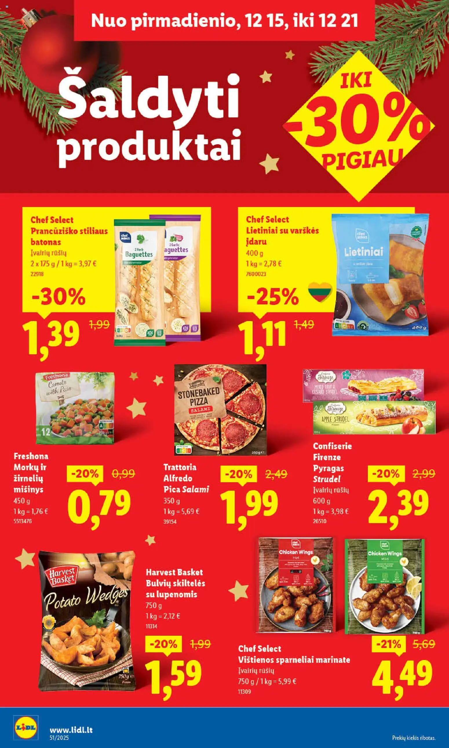 LIDL akcijos nuo 18.12.2025 | Puslapis: 48 | Prekių: Batonas, Vištienos, Pyragas, Pica