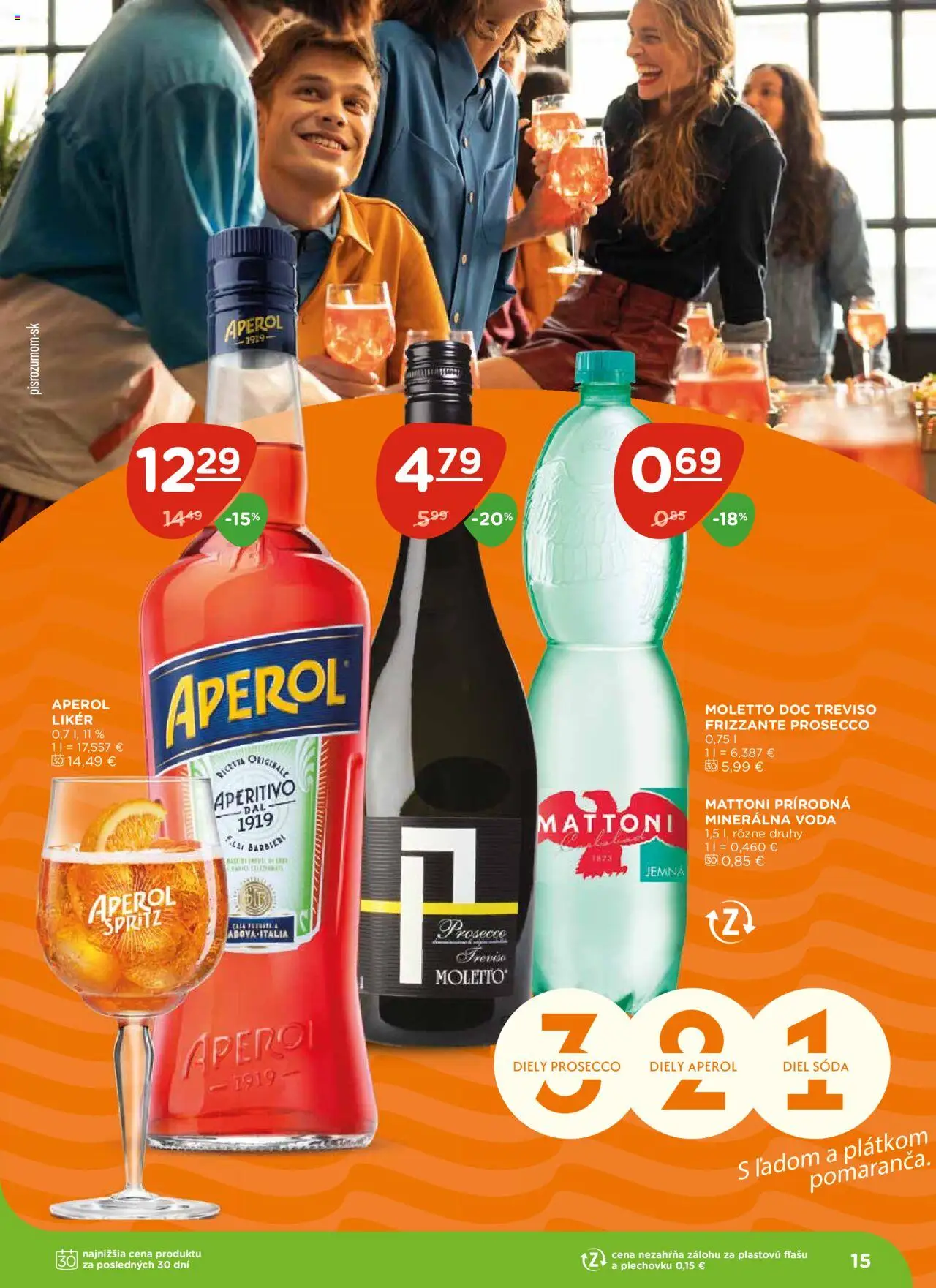 Terno leták │ platný od 31.07.2025 | Strana: 15 | Produkty: Prosecco, Mattoni, Voda, Aperol