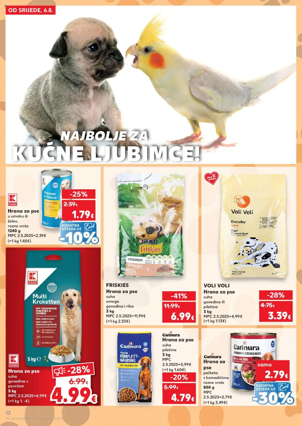 Kaufland katalog | vrijedi od 06.08.2025 | Stranica: 12 | Proizvodi: Hrana za pse, Riba, Govedina, Pašteta