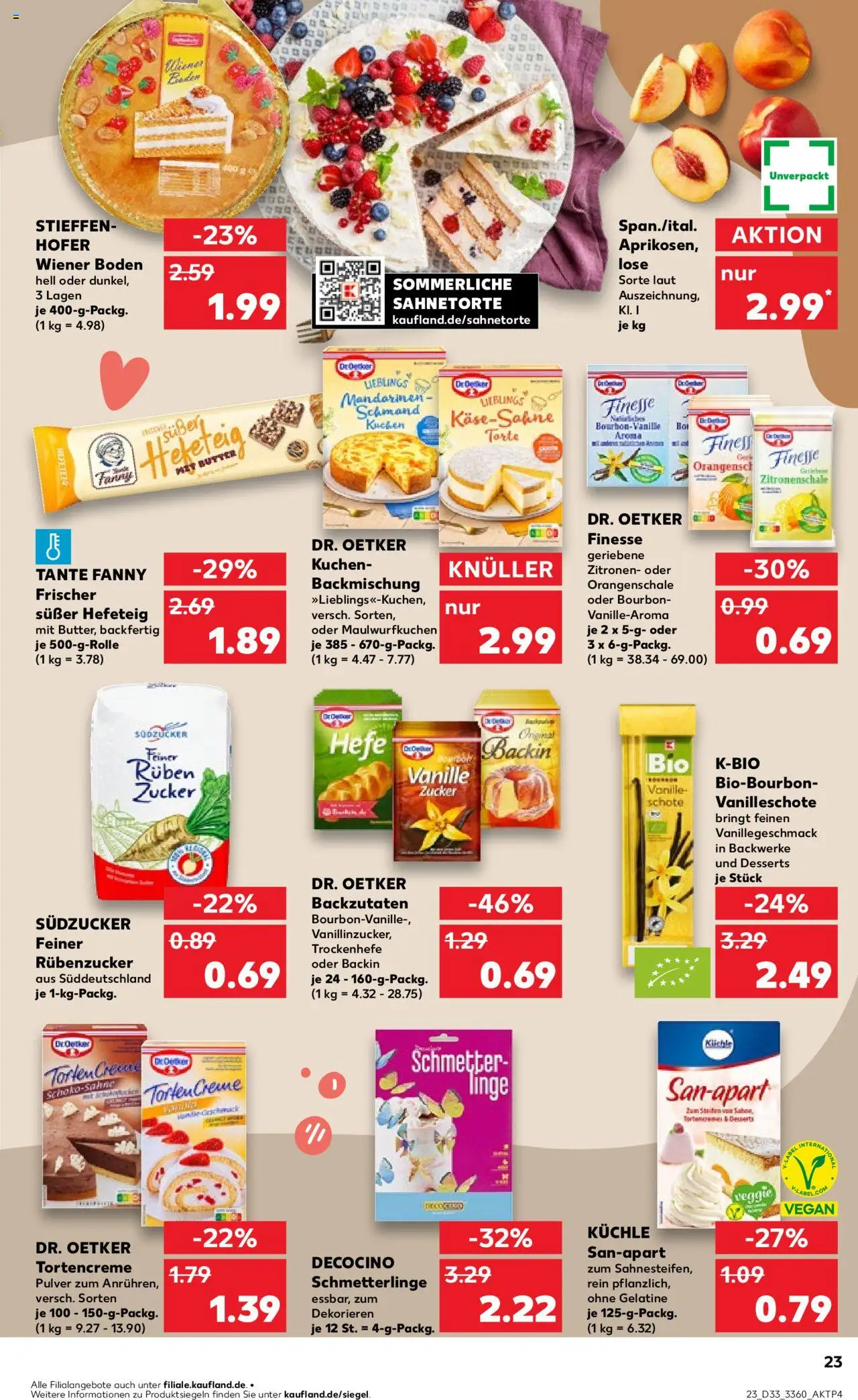 Kaufland Prospekt 	 - gültig ab dem 14.08.2025 | Seite: 23 | Produkte: Creme, Zucker, Kuchen, Zitronen