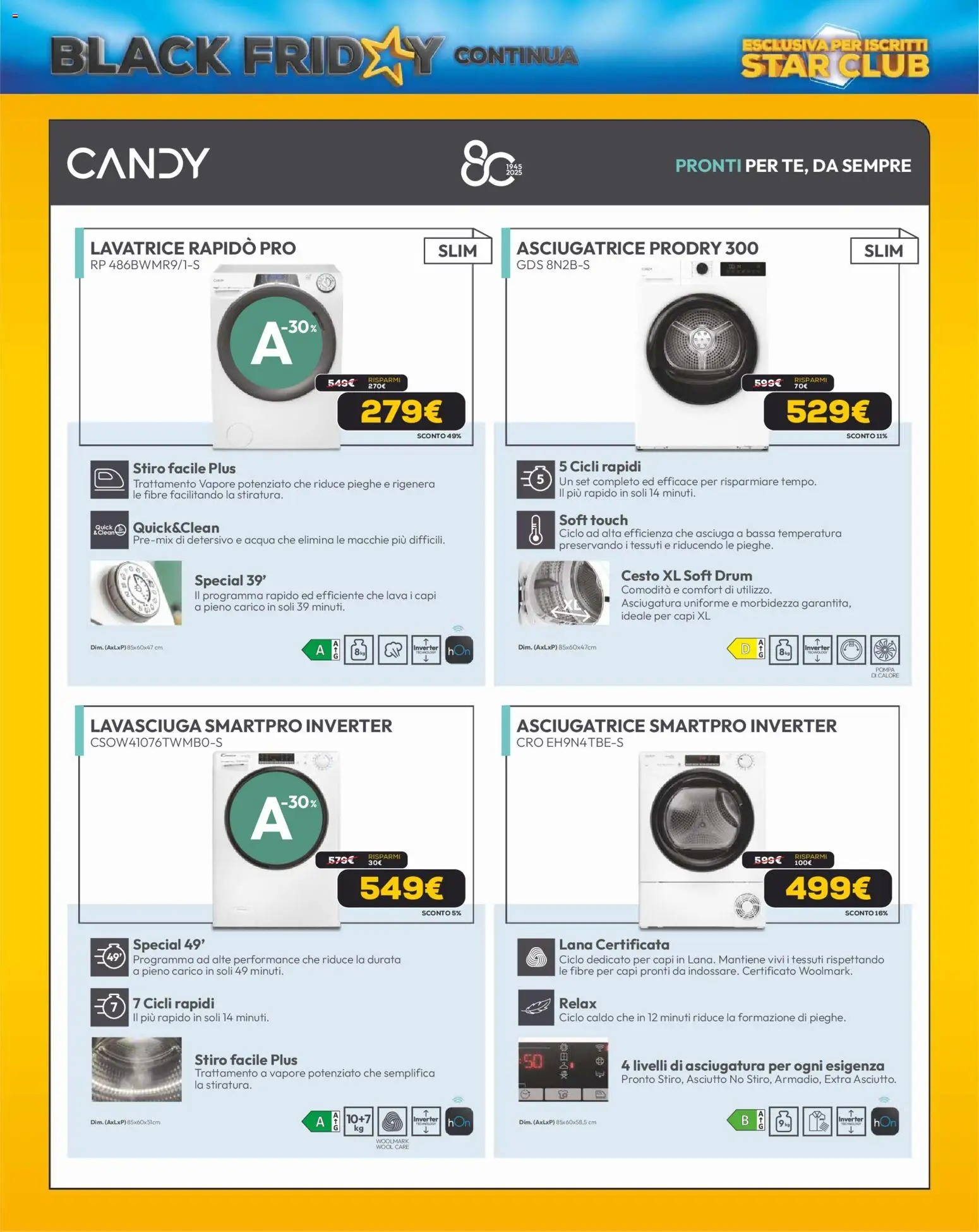 Volantino Euronics del 13.11.2025 | Pagina: 37 | Prodotti: Lavasciuga, Acqua, Lavatrice, Asciugatrice