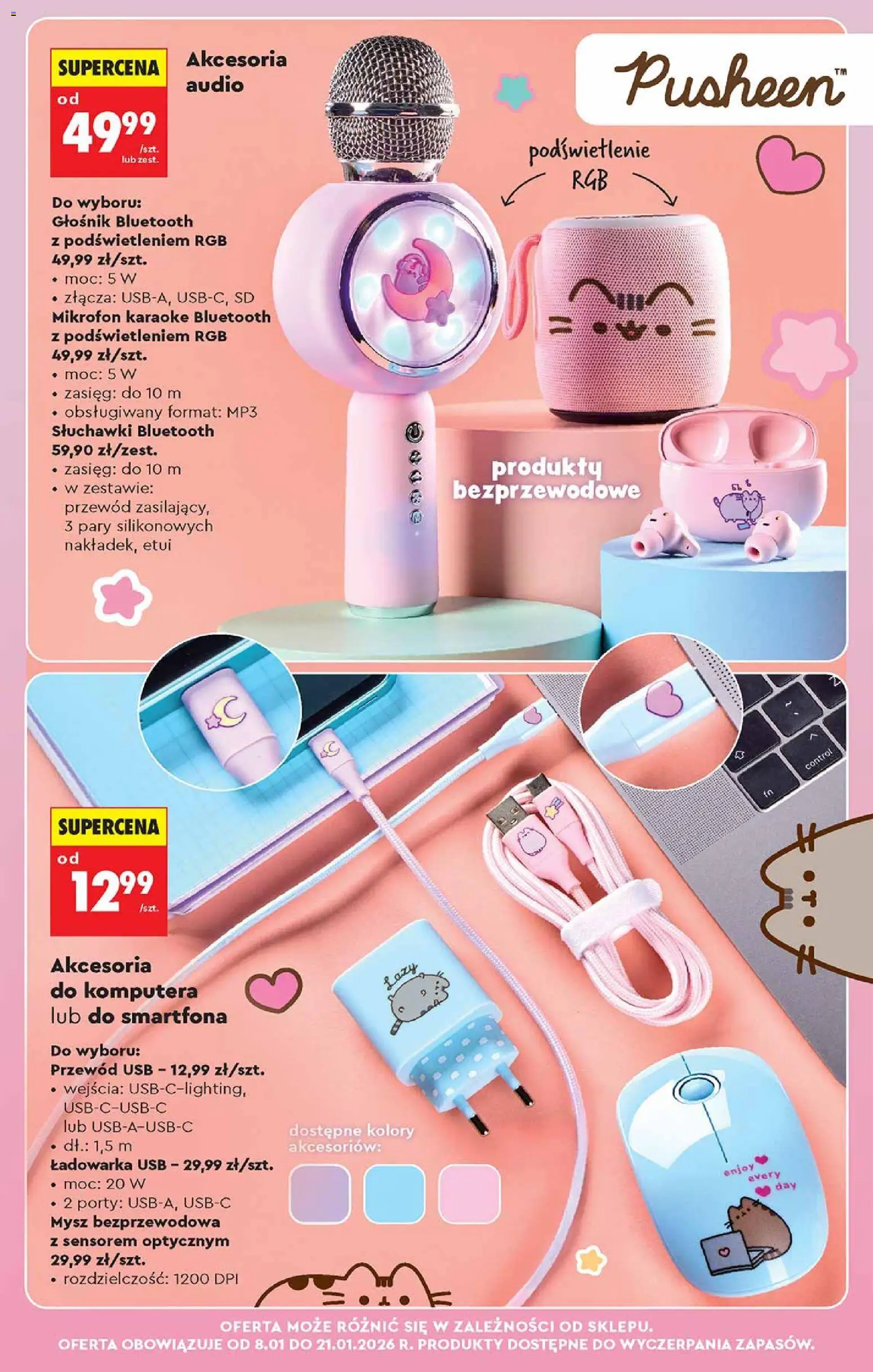 Biedronka gazetka - Oferta w tym tygodniu od 08.01.2026 | Strona: 73 | Produkty: Mysz, Słuchawki, USB, Mikrofon karaoke