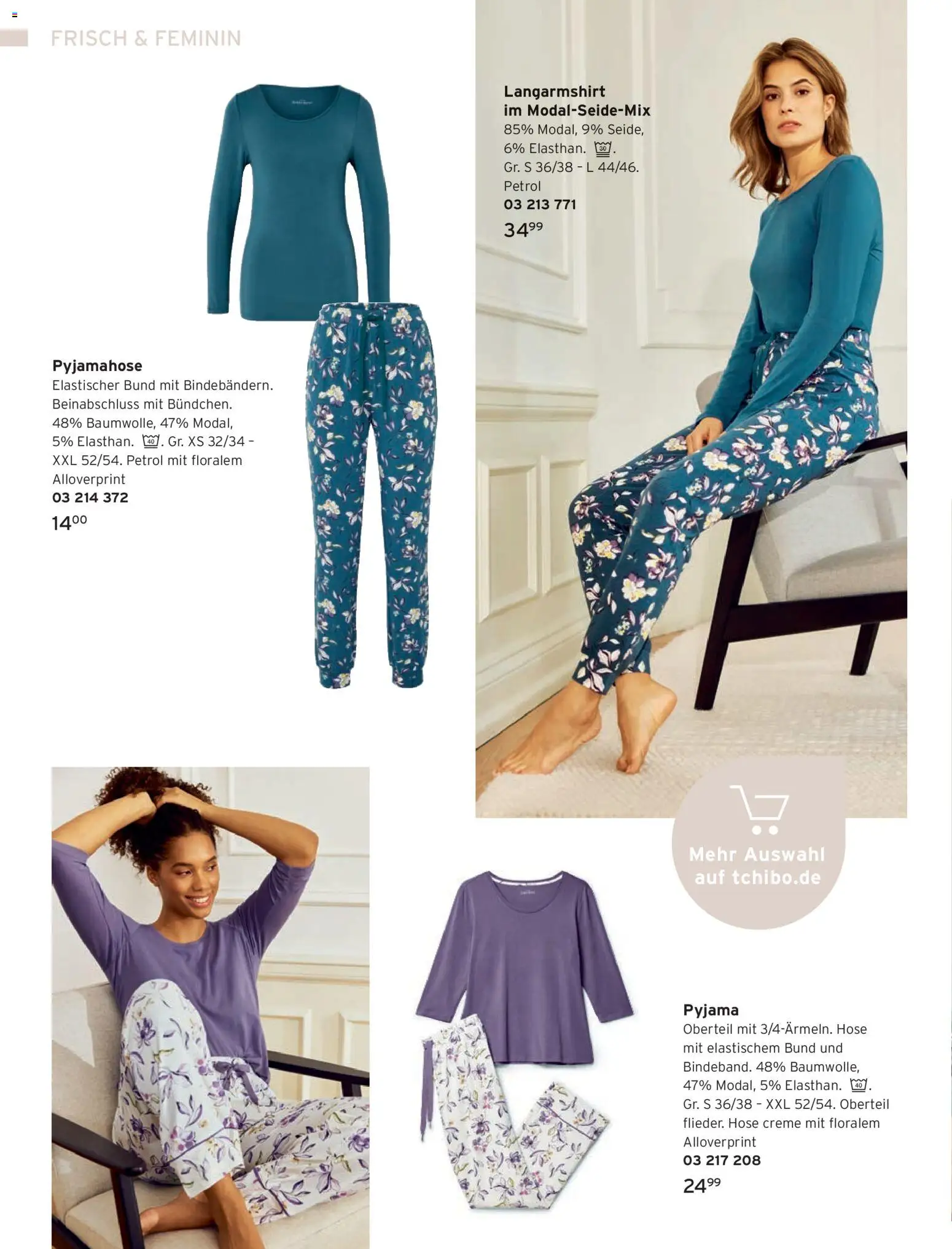 Tchibo Katalog Frühling – gültig ab 24.03.2026 | Seite: 42 | Produkte: Langarmshirt, Creme, Hose, Pyjama