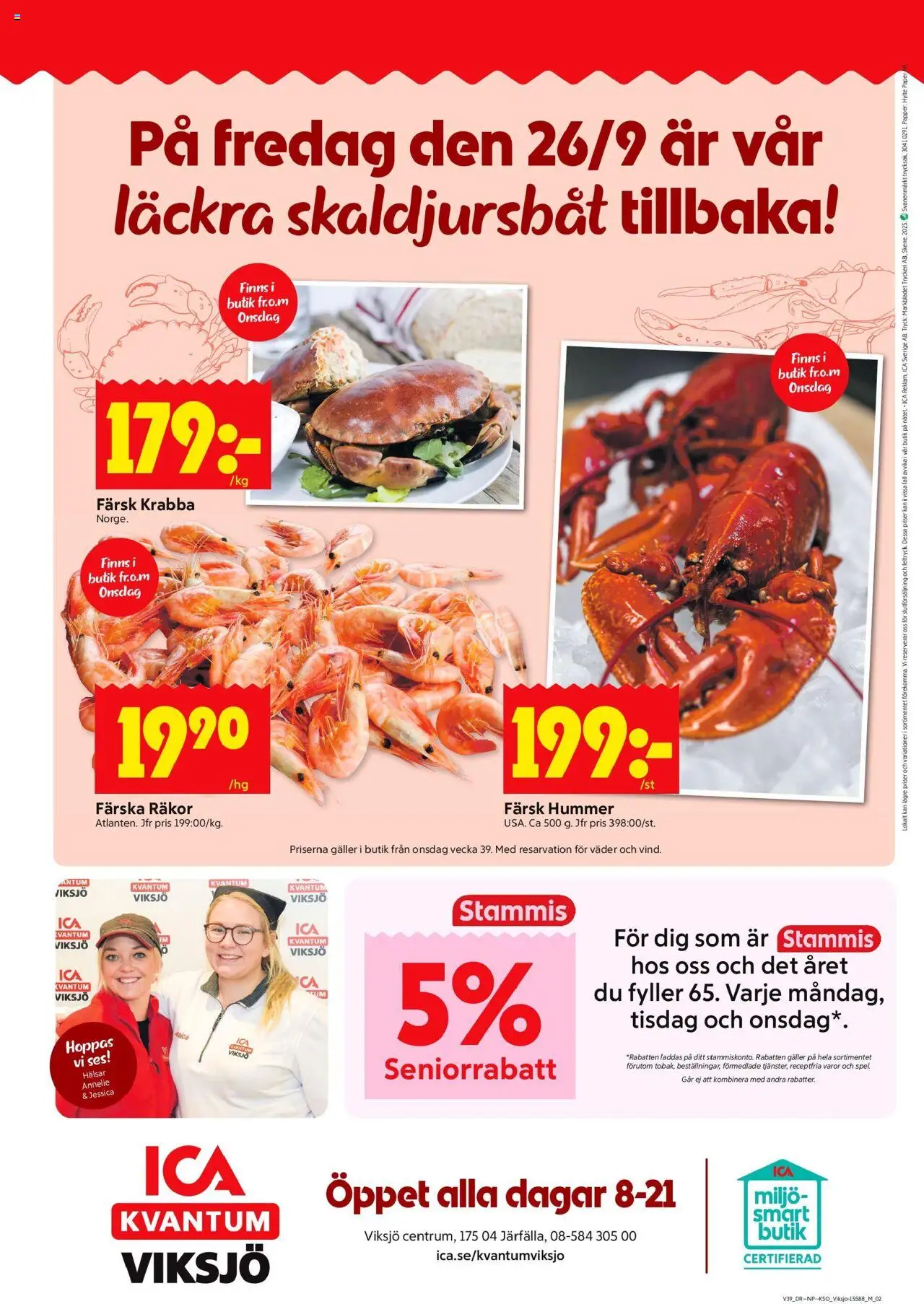 ICA Kvantum reklamblad aktuell från 22.09.2025 | Sida: 10 | Produkter: Galler, Räkor, Papper