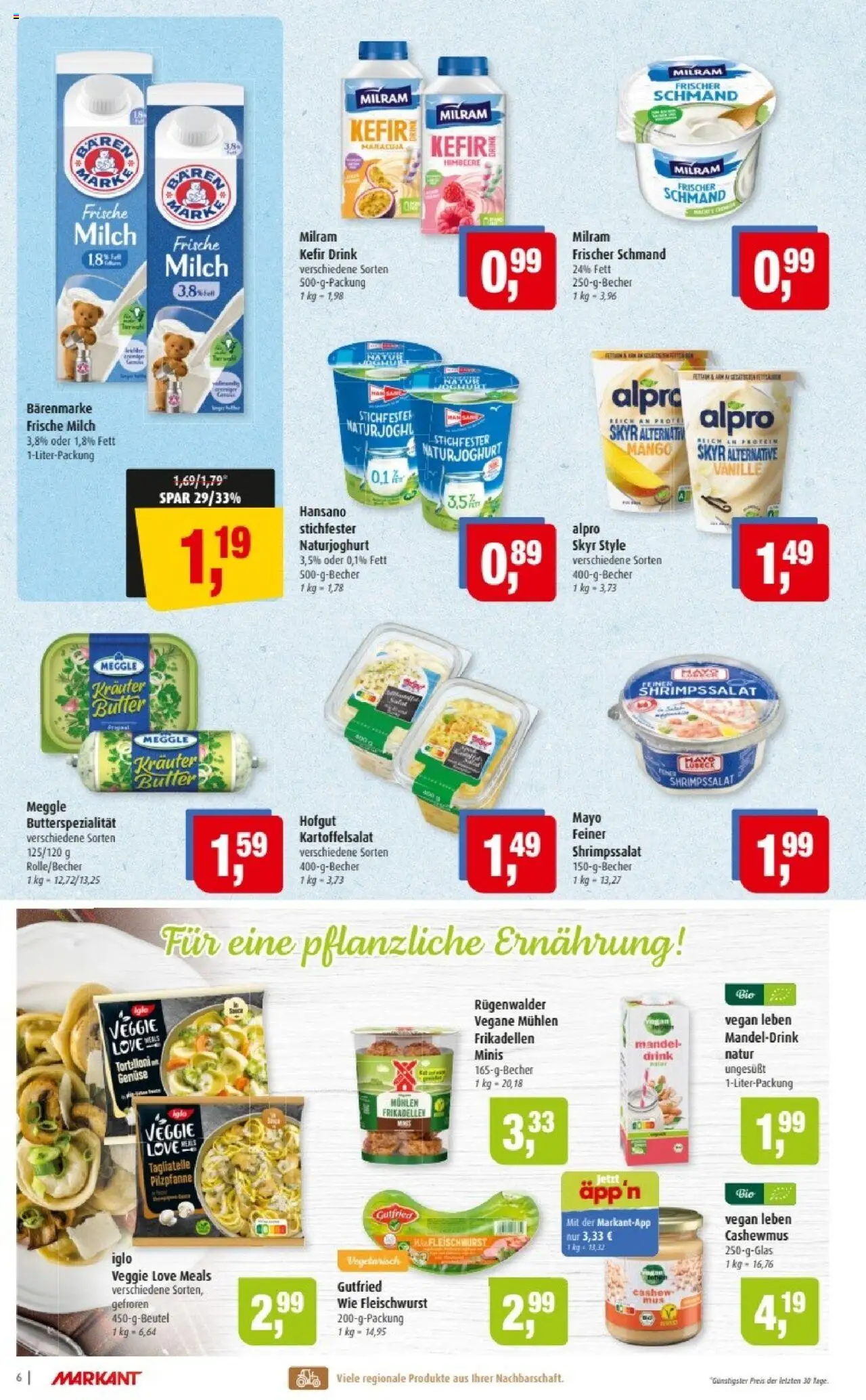 Markant Prospekt 	 – gültig ab 06.10.2025 | Seite: 6 | Produkte: Kefir, Butter, Skyr, Himbeere