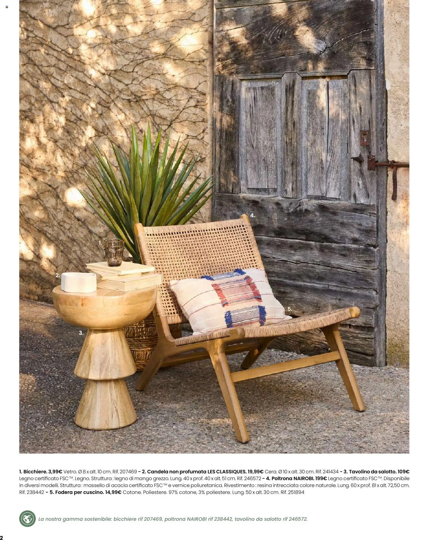 Volantino Maisons du Monde del 12.02.2026 | Pagina: 2 | Prodotti: Tavolino, Mango, Poltrona, Candela