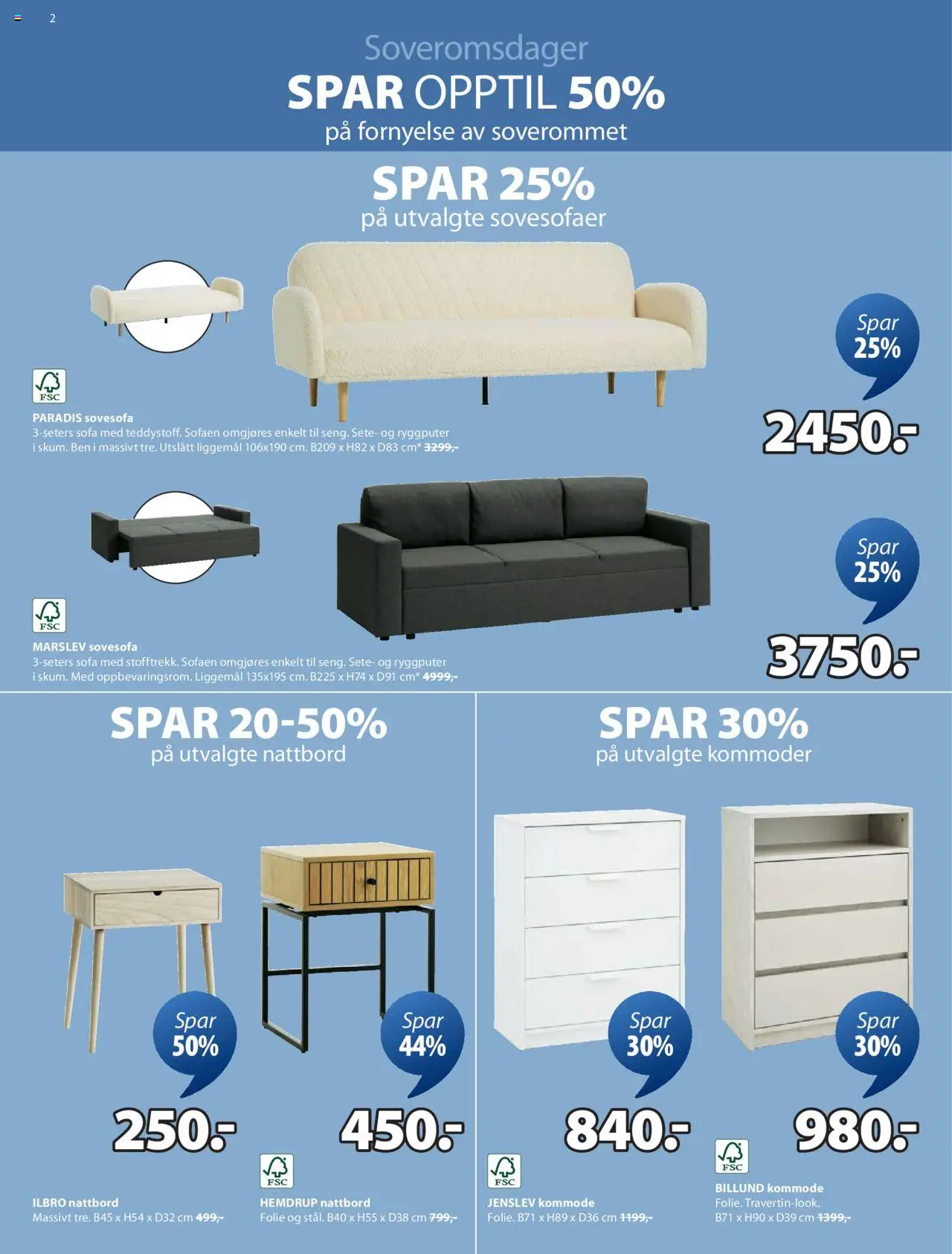  | Side: 2 | Produkter: Gown, Sovesofa, Nattbord, Sofa