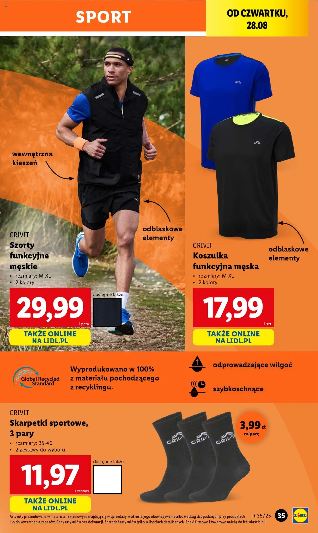 Lidl Katalog od 25.08.2025 | Strona: 35 | Produkty: Szorty, Skarpetki