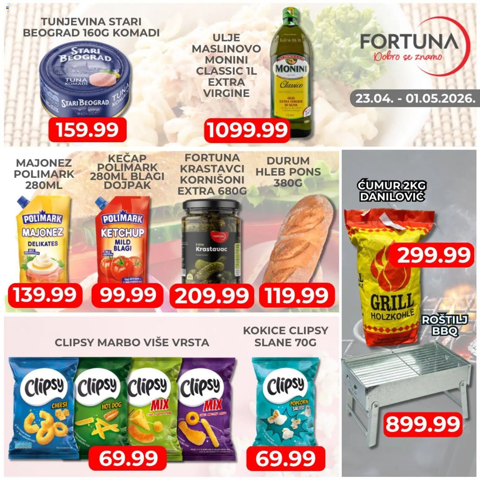 Fortuna Market katalog - važi od 23.04.2026 | Strana: 3 | Proizvode: Kečap, Krastavci, Monini, Hleb