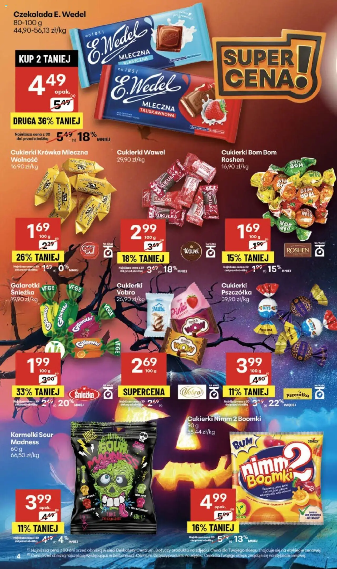 Delikatesy Centrum Gazetka - Sklepy Własne od 23.10.2025 | Strona: 4 | Produkty: Krowka, Czekolada, Sok, Cukierki