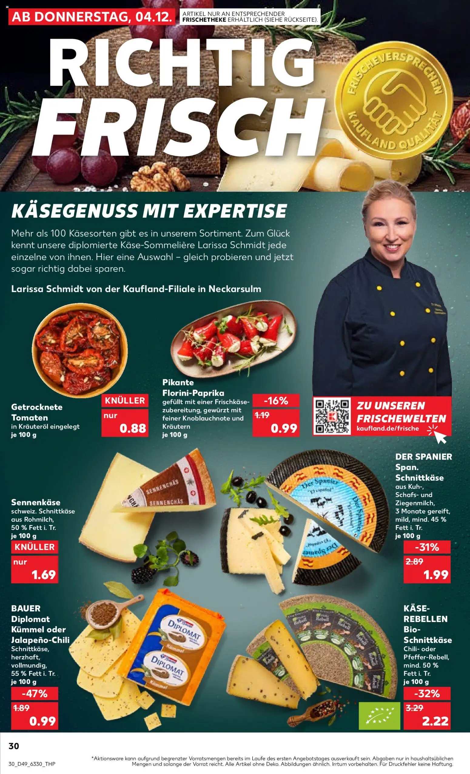 Globus Baumarkt - Saarland – gültig ab 08.12.2025 | Seite: 30 | Produkte: Käse, Tomaten, Chili, Frischkase
