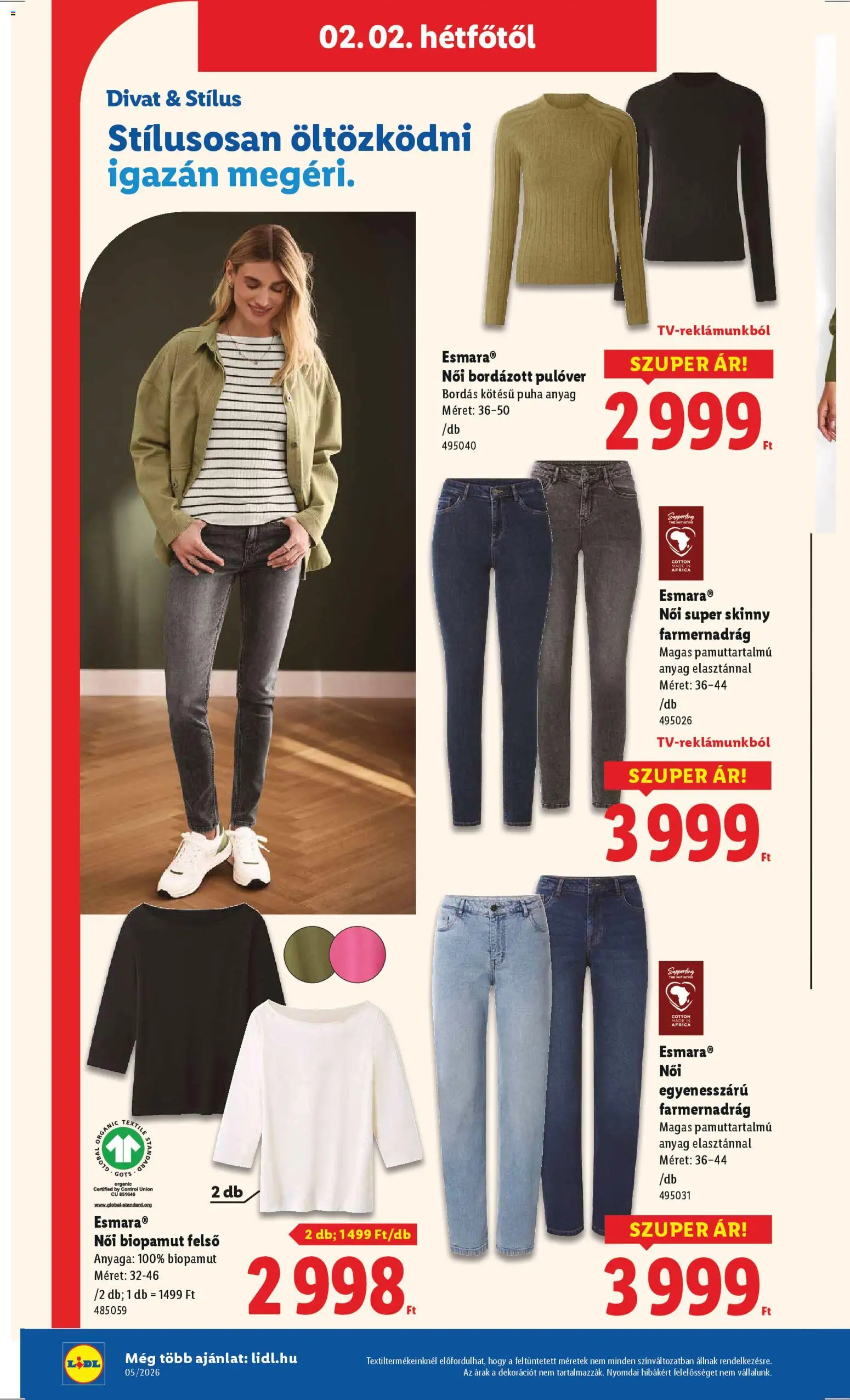 Lidl akciós ujság - amely érvényes a következő dátumtól: 29.01.2026 | Oldal: 12 | Termékek: Farmernadrág, Pulóver