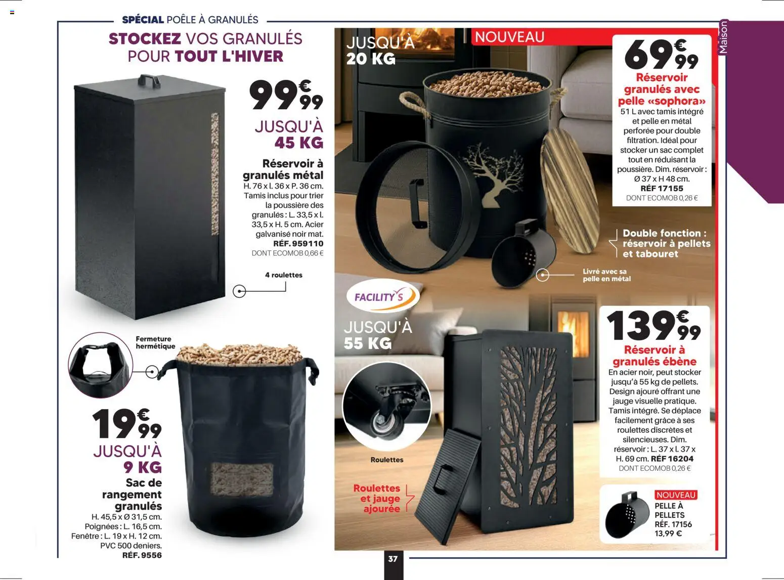 {H1} | Page: 37 | Produits: Tamis, Sac, Poêle, Livre