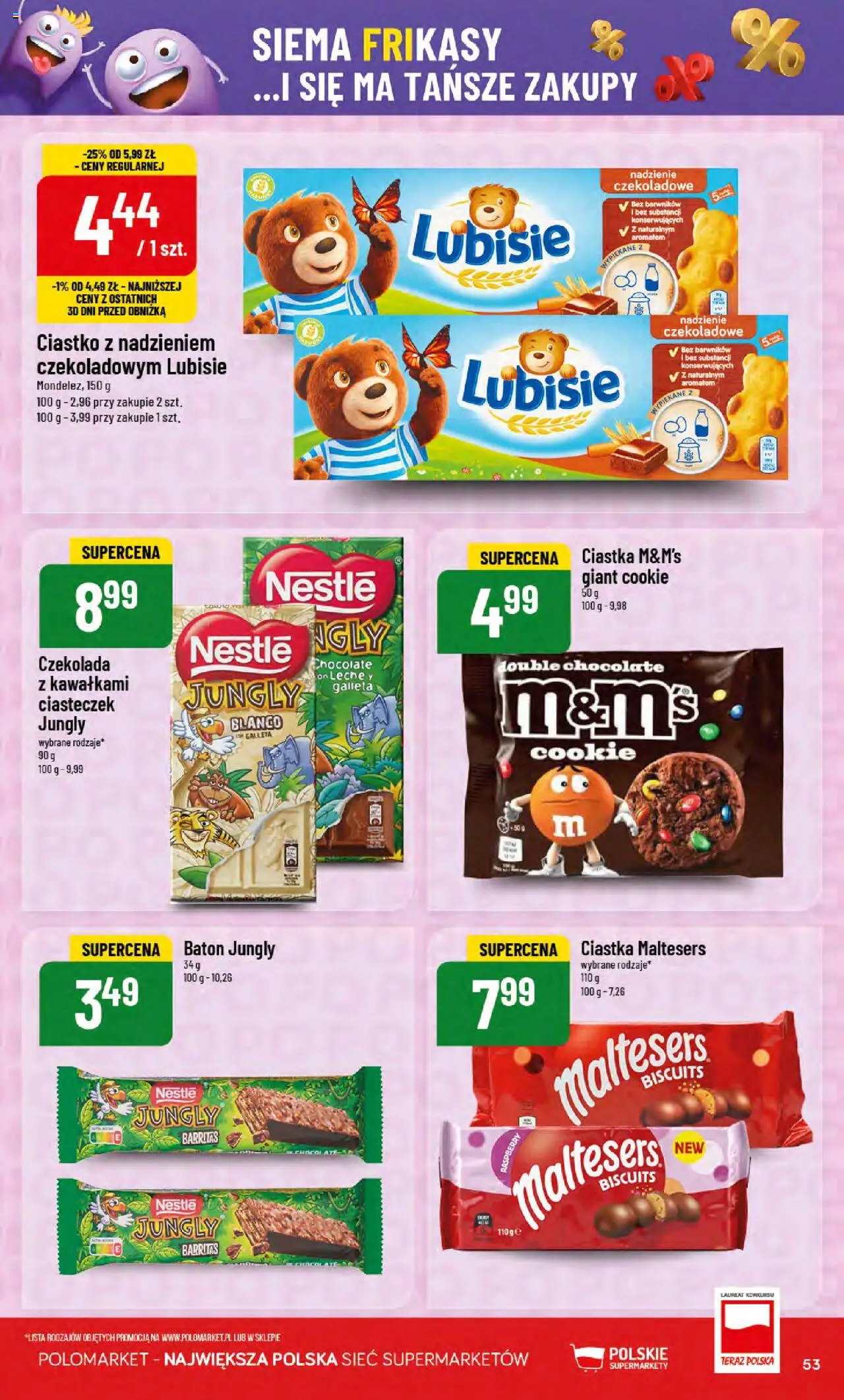 POLOmarket Gazetka od 17.09.2025 | Strona: 53 | Produkty: Maltesers, M&M's, Czekolada, Ciastka
