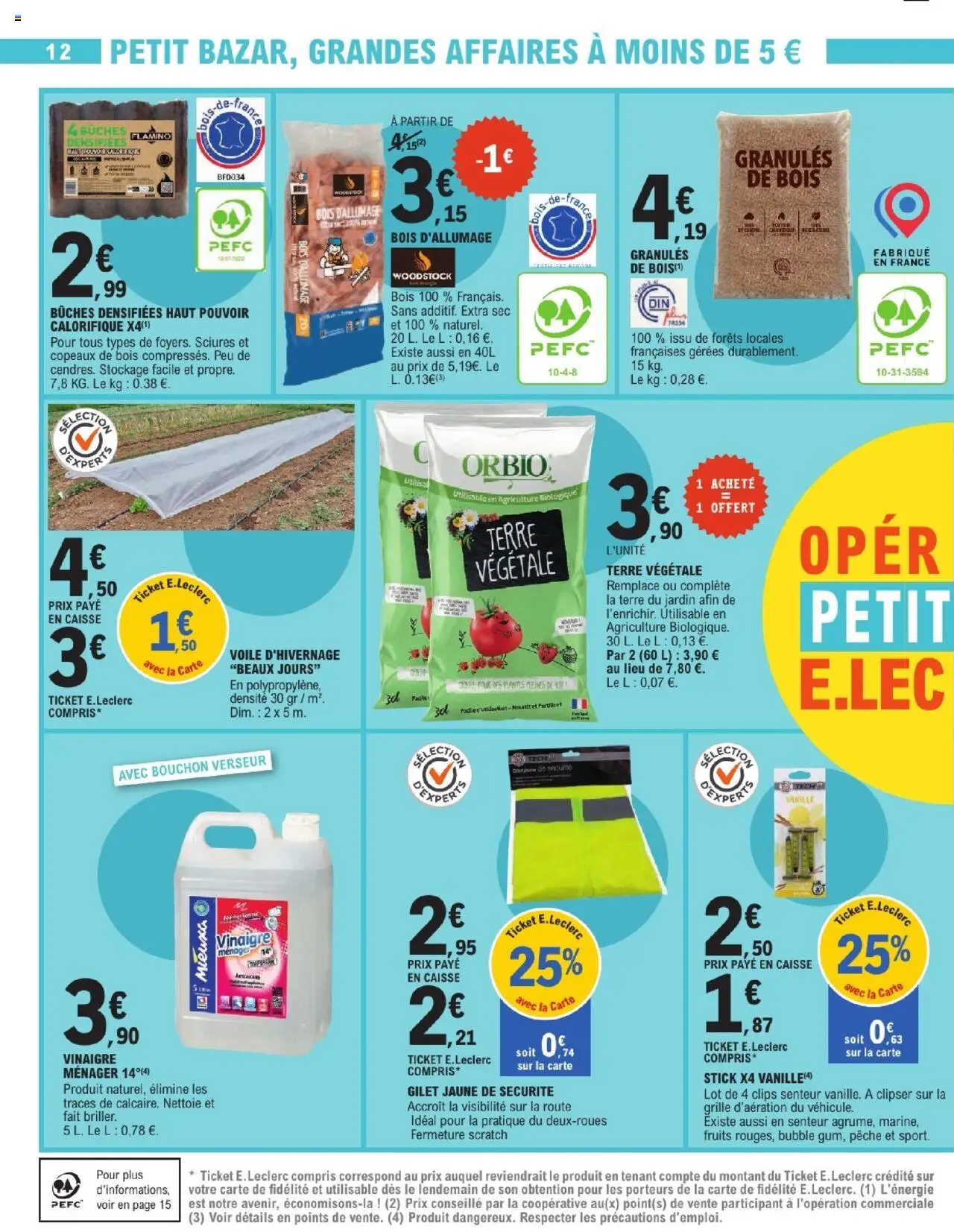  | Page: 12 | Produits: Pêche, Bûches densifiées, Gilet, Vinaigre
