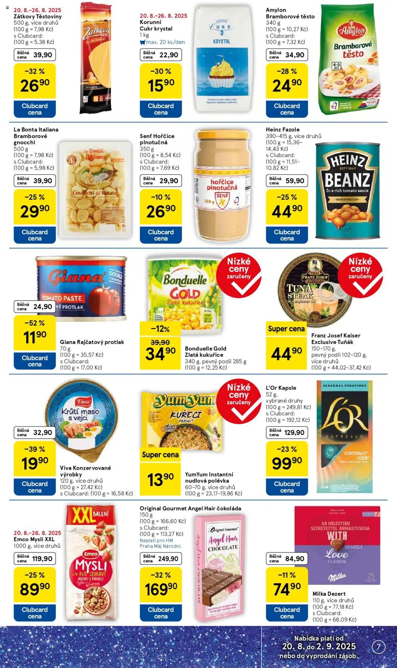 Tesco leták - Hypermarket od 20.08.2025 | Strana: 7 | Produkty: Gourmet, Yum Yum, Hořčice, Cukr krystal
