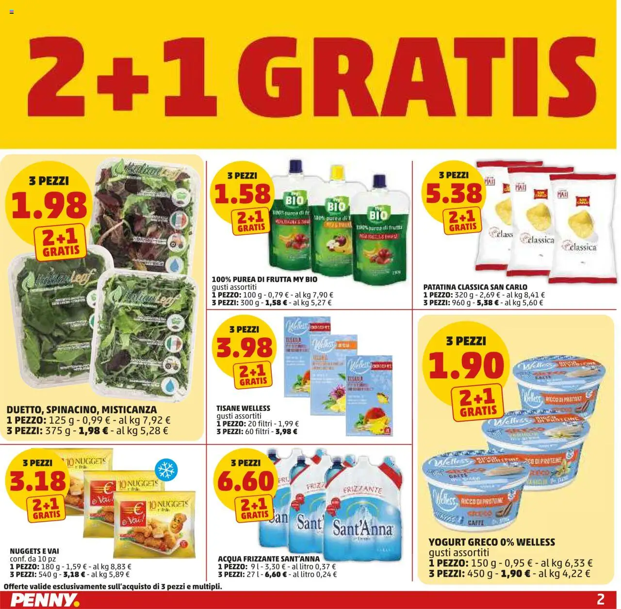 Volantino PENNY del 05.06.2025 | Pagina: 2 | Prodotti: Misticanza, Yogurt greco, Yogurt, Acqua
