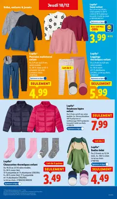 LIDL - Prévisualisation de Lupilu® Leggings thermiques enfant, Du 2/4 ans au 6/8 ans selon modèle. Ex. 95% coton et 5% élasthanne (LYCRA). Le lot au choix. n°486081 valide à partir de 18.12.2025 | Page: 57