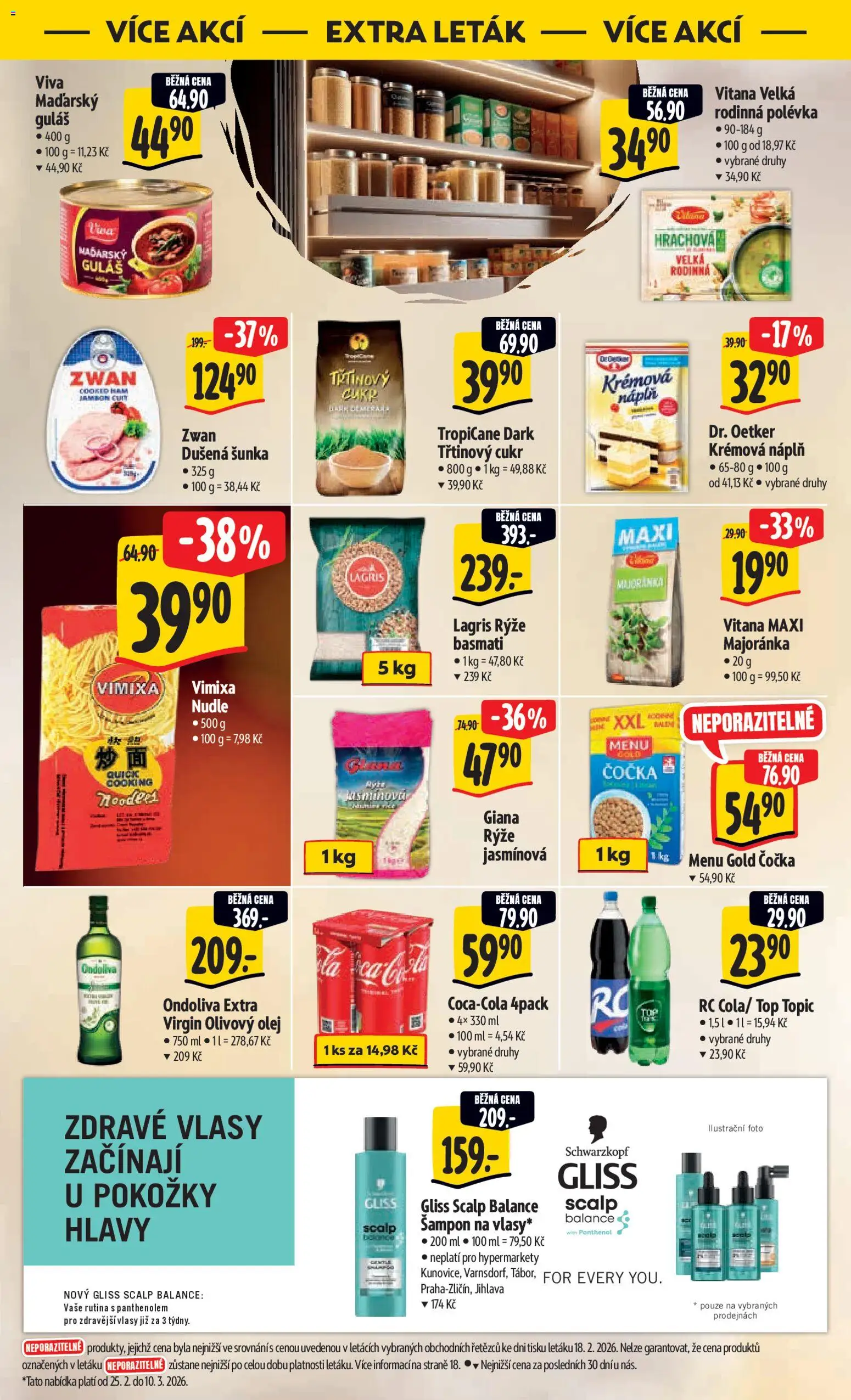 Albert leták - Hypermarket od 25.02.2026 | Strana: 46 | Produkty: Olivový olej, Basmati, Nudle, Šampon