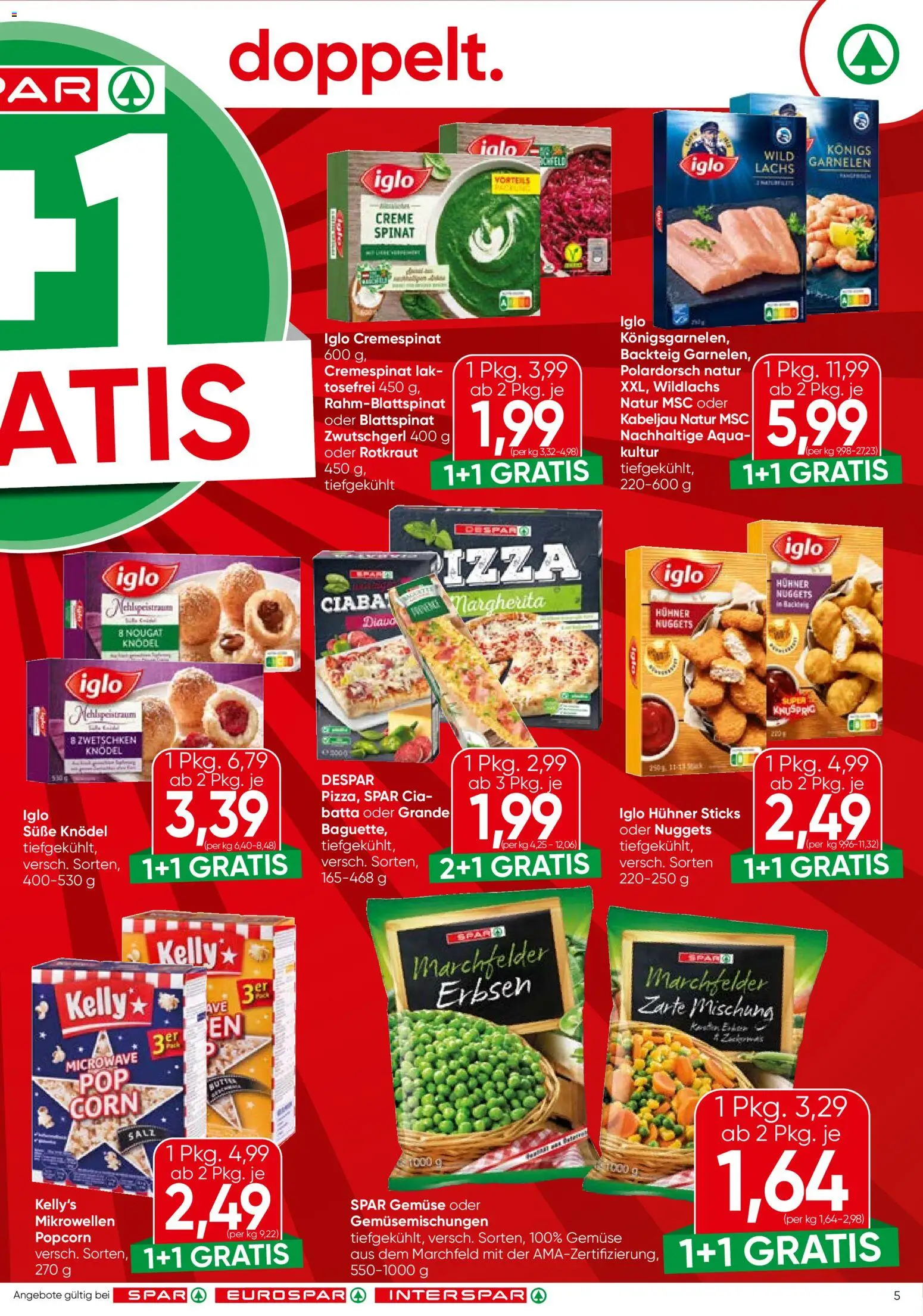 Spar Flugblatt - Salzburg gültig ab 29.01.2026 | Seite: 5 | Produkte: Gemüse, Salz, Erbsen, Creme