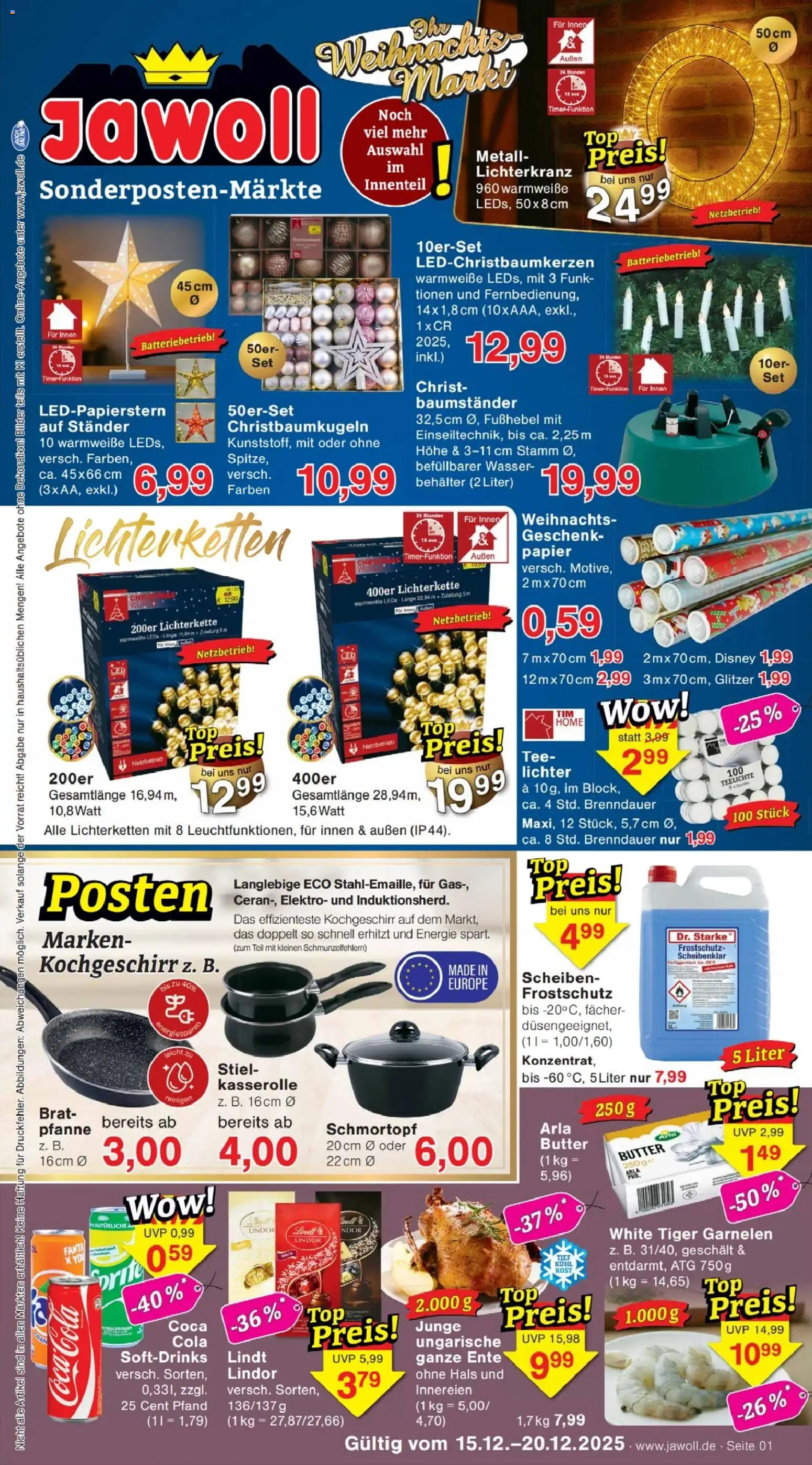 Jawoll Prospekt – gültig ab 15.12.2025 | Seite: 1 | Produkte: Top, Fanta, Tee, Tiger garnelen