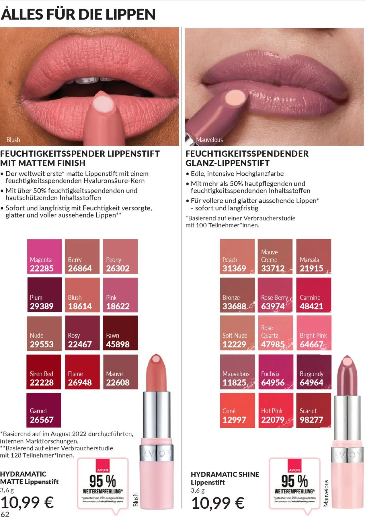 AVON Katalog Oktober 2025 – gültig ab 01.10.2025 | Seite: 64 | Produkte: Coral, Lippenstift, Creme, Blush