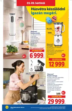 Lidl akciós újság - amely érvényes a következő dátumtól: 05.03.2026 | Oldal: 46 | Termékek: Botmixer, Robotgép, Turmixgép, Konyhai robotgép