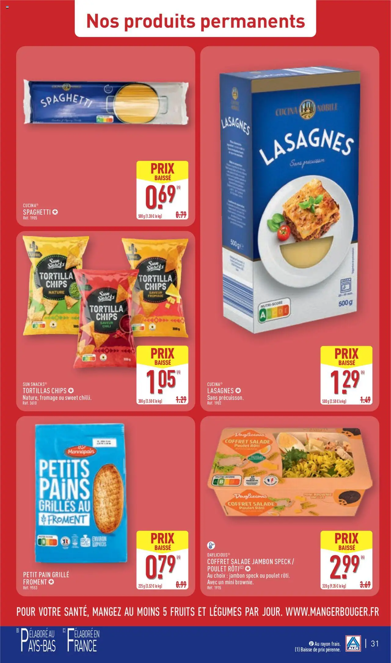  | Page: 34 | Produits: Tortillas, Lasagnes, Fromage, Jambon