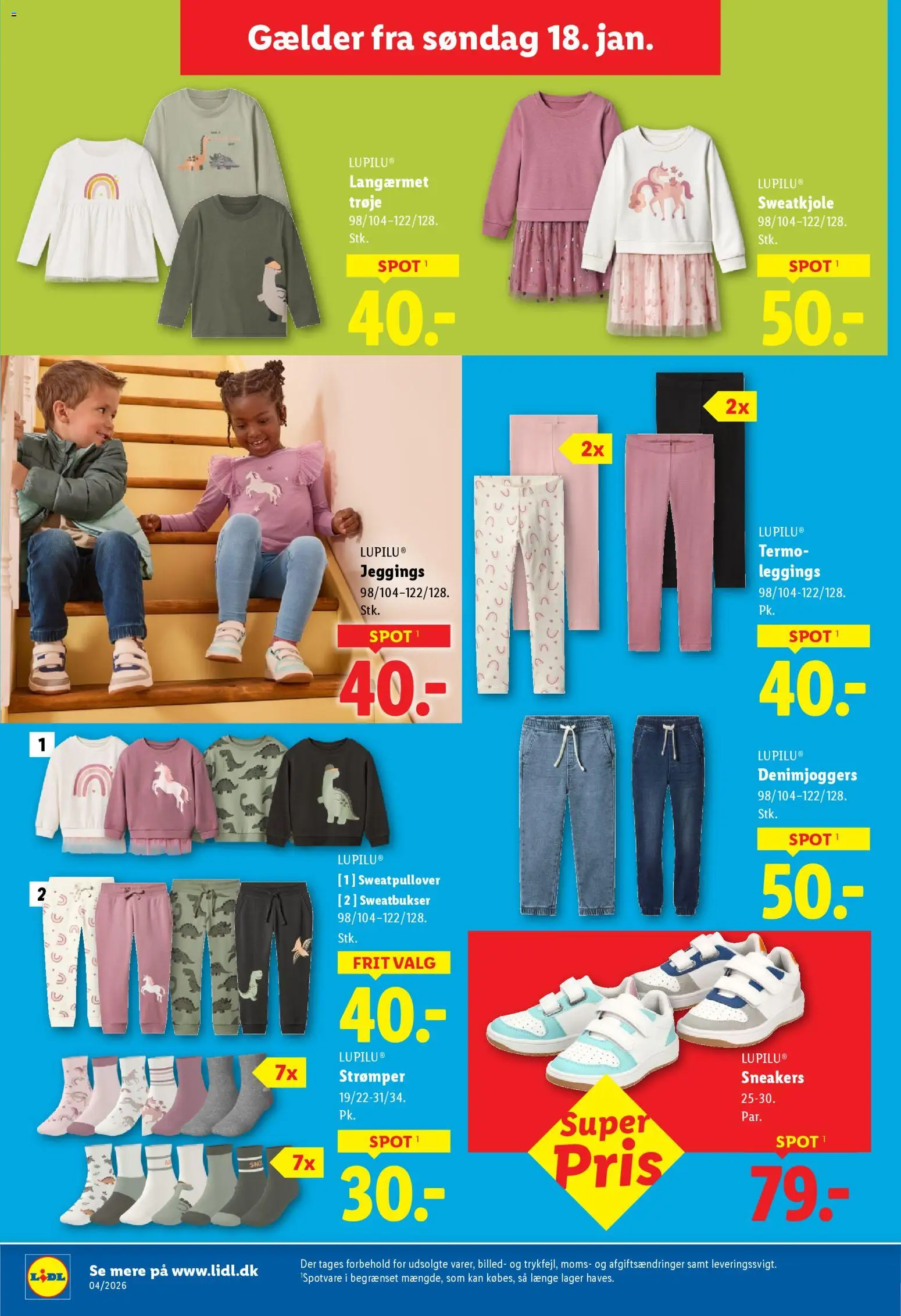 Lidl tilbudsavis – gyldig fra 18.01.2026 | Side: 19 | Produkter: Leggings, Sneakers, Søm, Sweatbukser