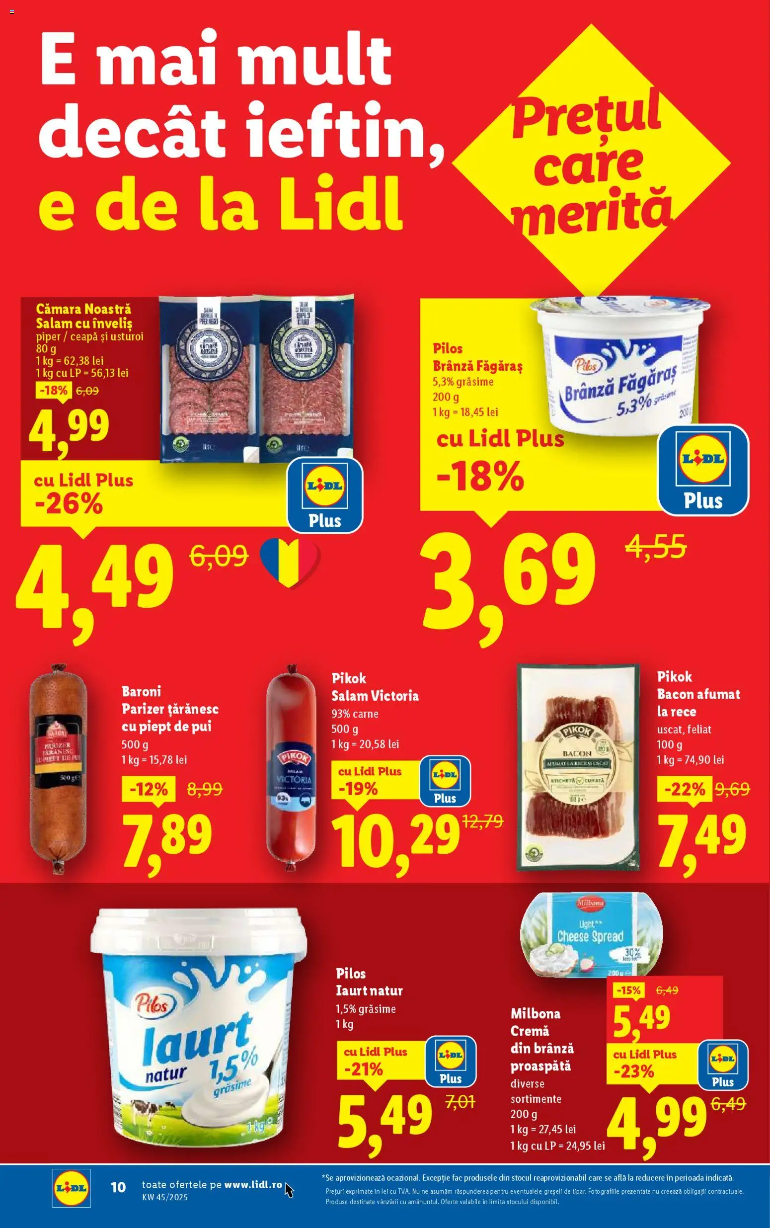 Noul catalog Lidl – valabil de la 03.11.2025 | Pagină: 10 | Produse: Hacıyatmaz Kedi Oyuncağı, Bacon, Parizer, Piper