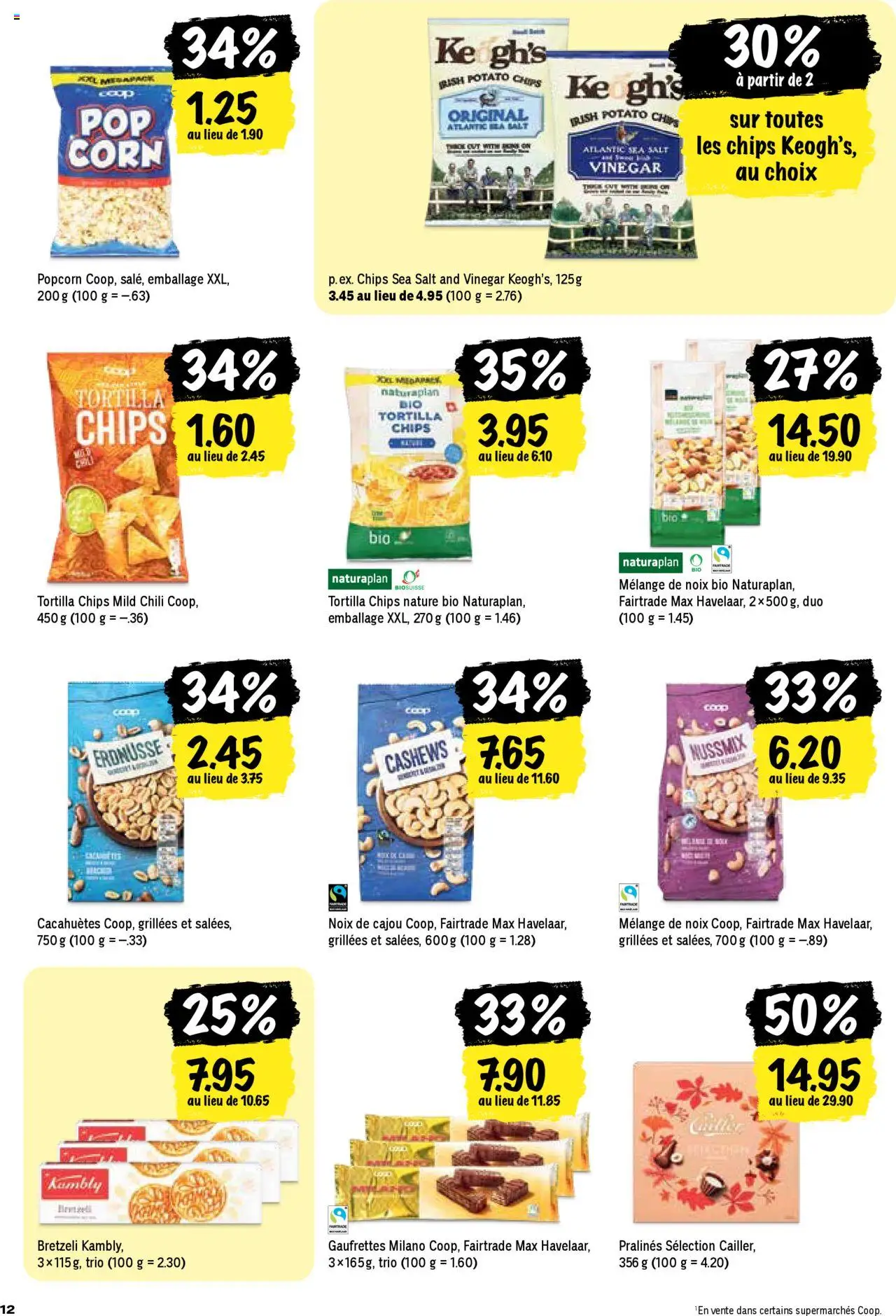 Coop - Les actions de la semaine – gültig ab 23.10.2025 | Seite: 12 | Produkte: Erdnüsse, Chili, Chips