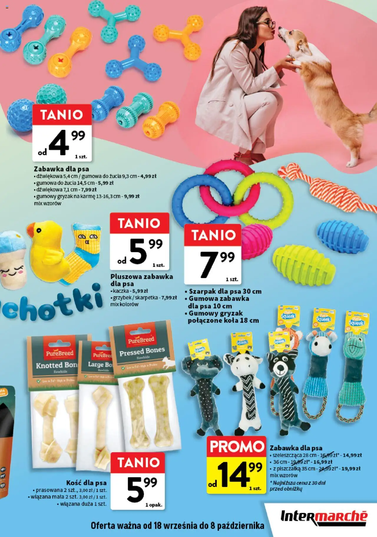 Intermarche Gazetka - Z miłości do pupila od 18.09.2025 | Strona: 5 | Produkty: Kaczka, Zabawka dla psa