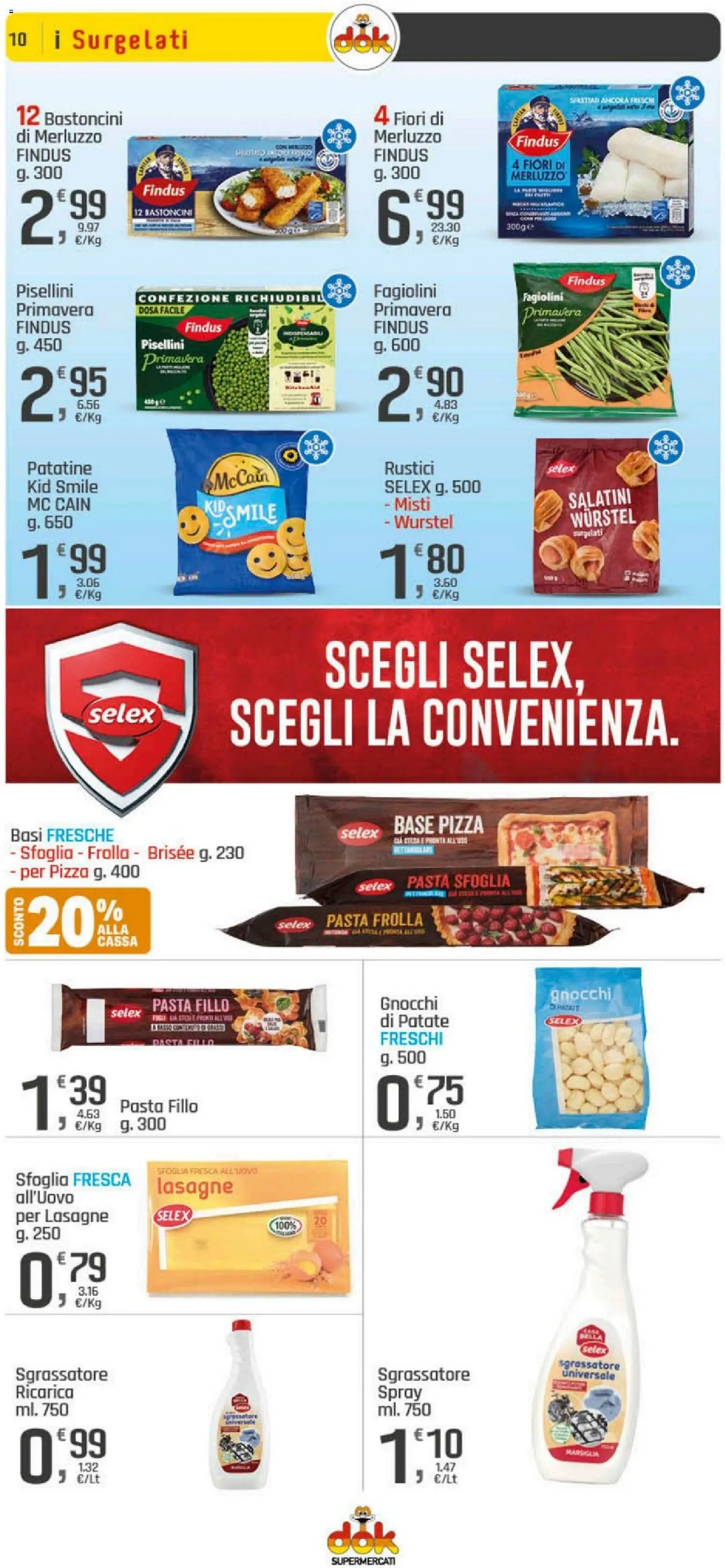 Volantino DOK del 20.04.2026 | Pagina: 10 | Prodotti: Salatini, Patate, Wurstel, Gnocchi