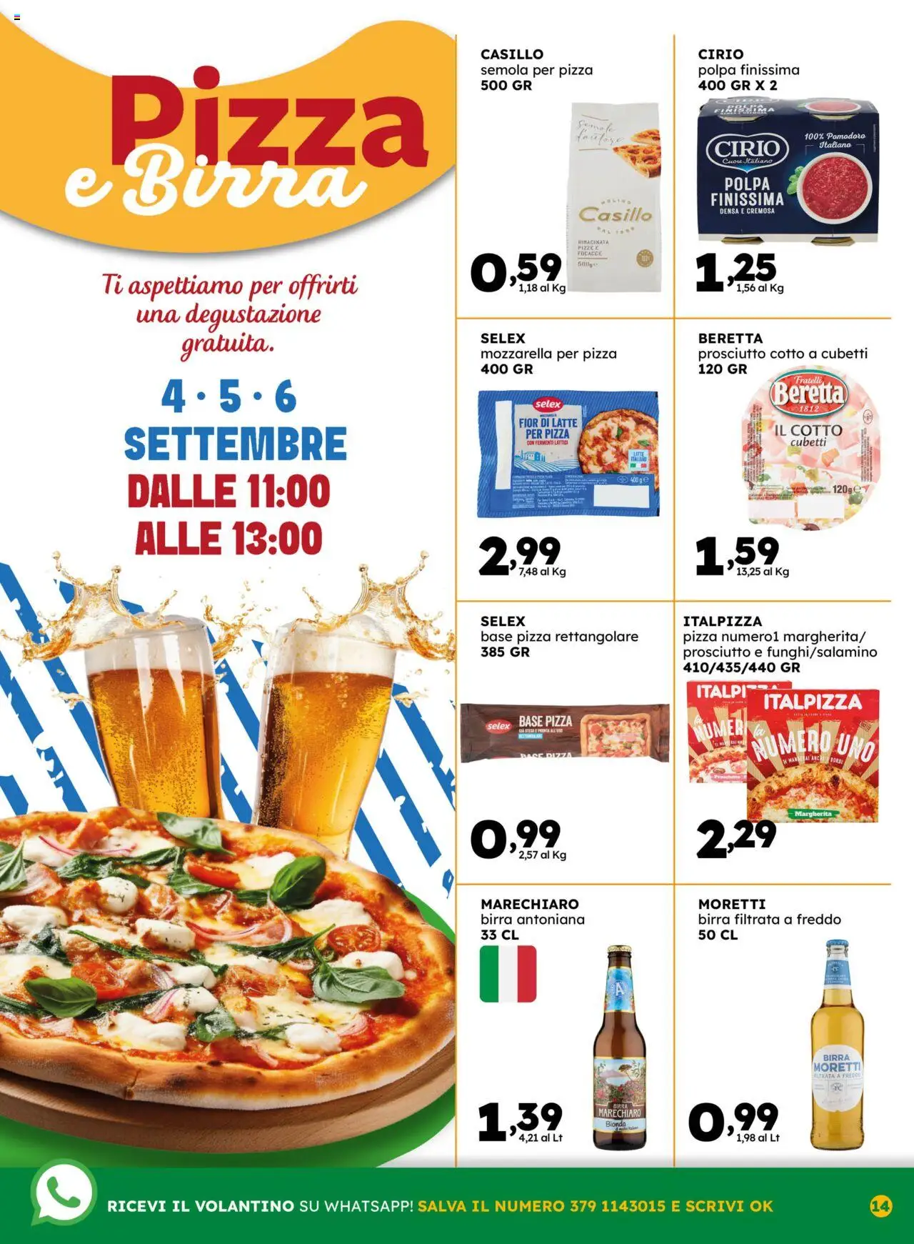 Volantino GECOP del 25.08.2025 | Pagina: 14 | Prodotti: Birra, Mozzarella, Pomodoro, Prosciutto