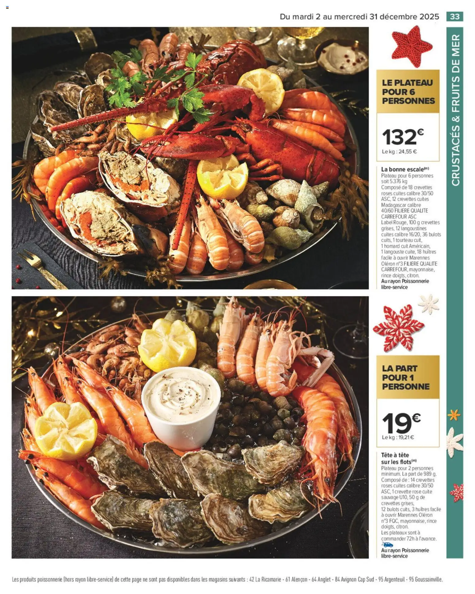 {H1} | Page: 33 | Produits: Plateau, Poissonnerie, Langouste, Huîtres