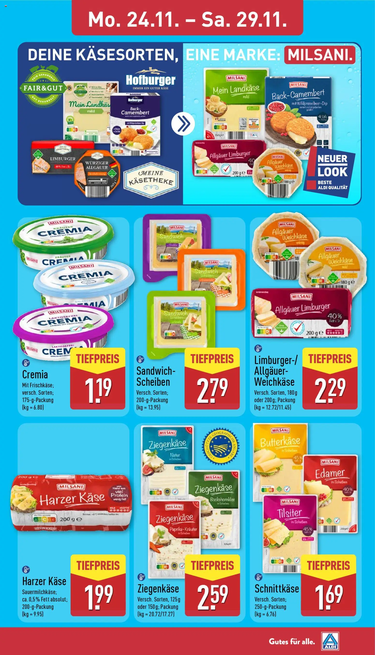 Aldi Prospekt 	 – gültig ab 24.11.2025 | Seite: 3 | Produkte: Käse, Ziegenkäse, Edamer