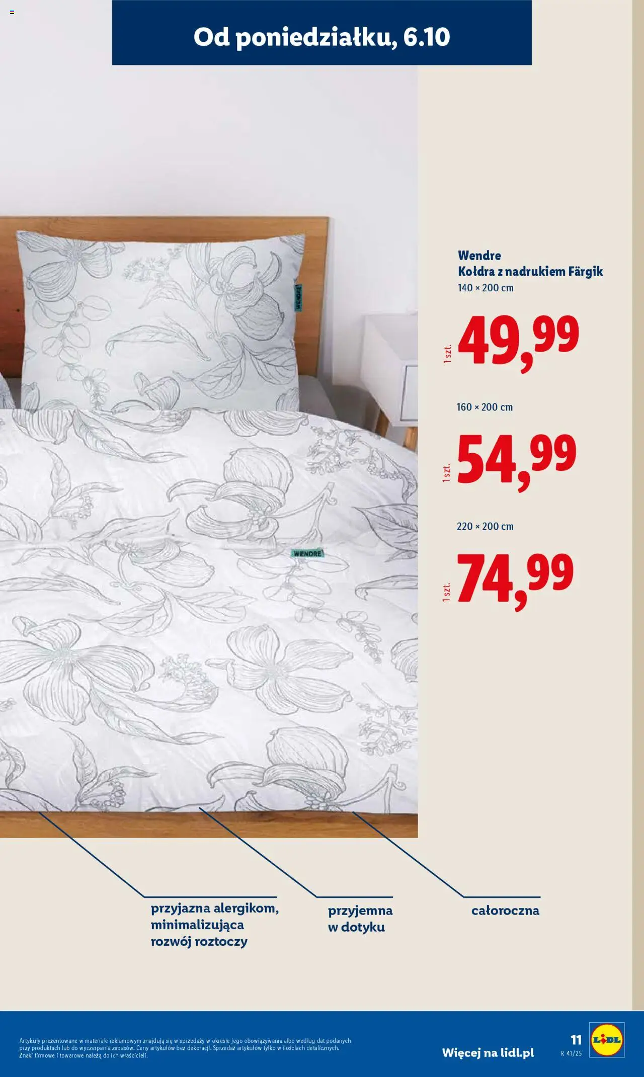 Lidl Katalog od 06.10.2025 | Strona: 11 | Produkty: Kołdra