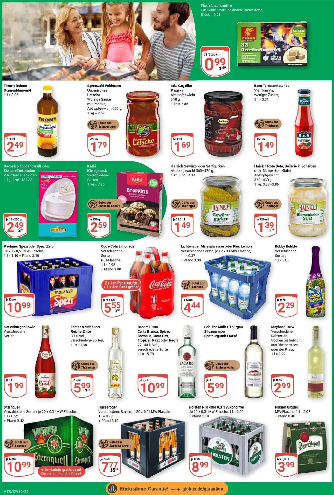 Globus prospekt Hermsdorf	 - gültig ab dem 03.08.2025 | Seite: 6 | Produkte: Limonade, Mineralwasser, Paprika, Ketchup