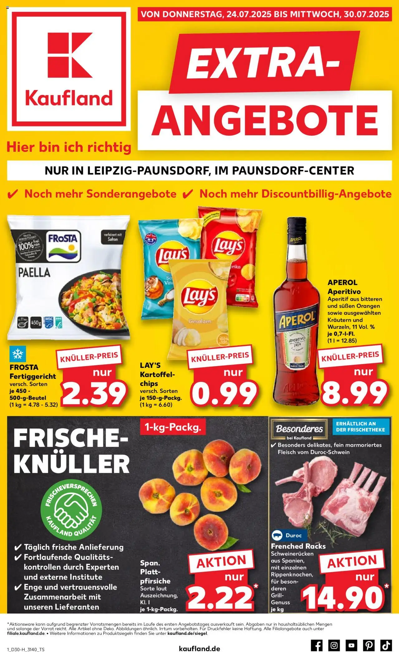 Kaufland prospekt Leipzig	 - gültig ab dem 24.07.2025 | Seite: 1 | Produkte: Frosta, Schweinerucken, Aperol, Fleisch