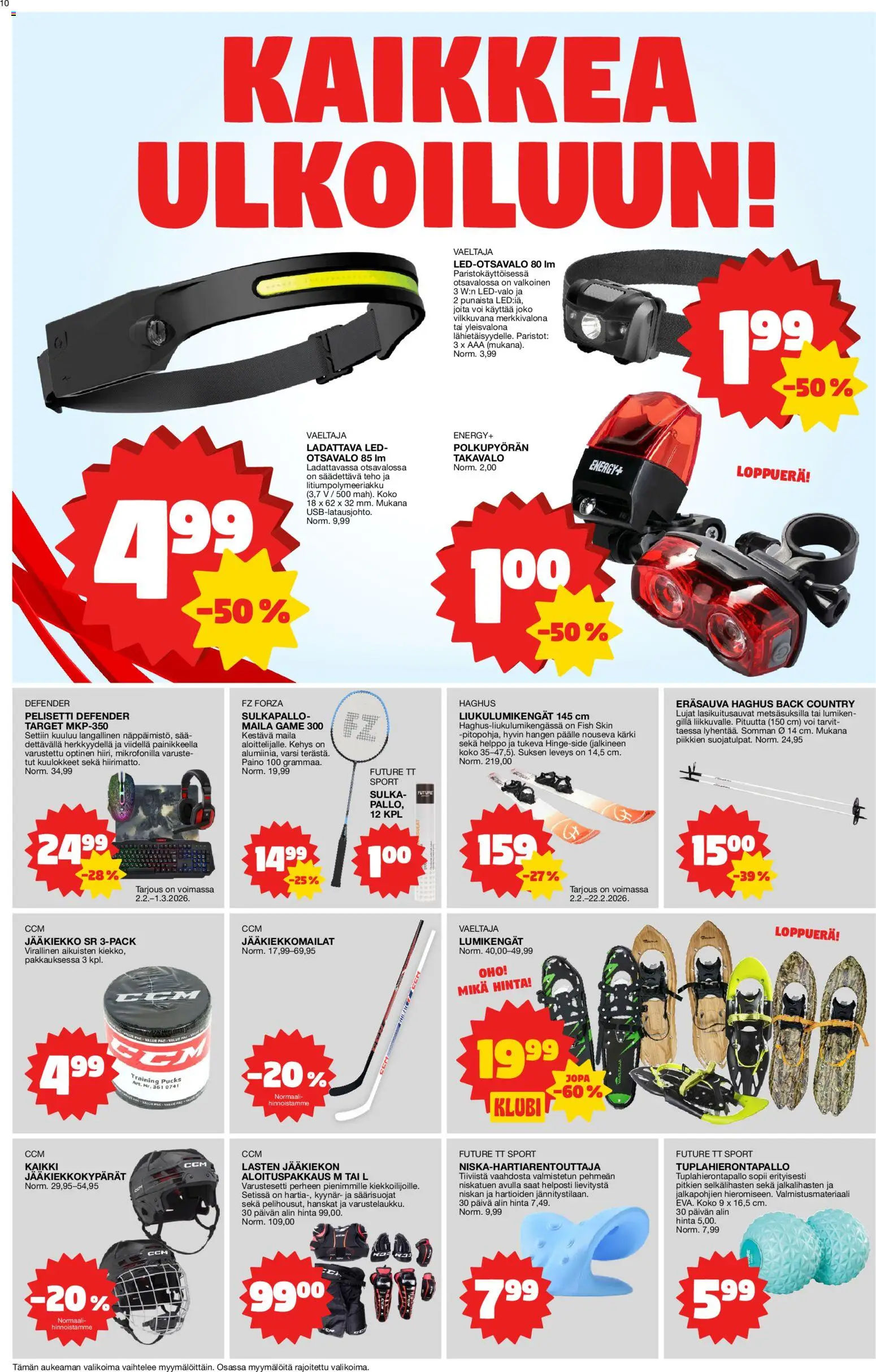 Tokmanni tarjoukset – voimassa 02.02.2026 alkaen | Sivu: 10 | Tuotteet: Lumikengät, Paristot, Hanskat, Kuulokkeet