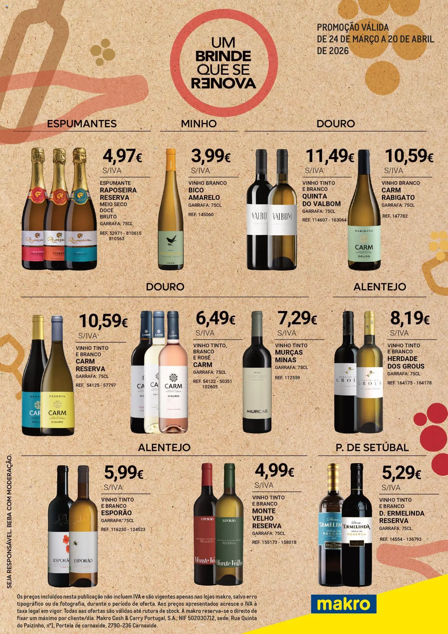Makro Monofolha Primedrinks │ válido de 24.03.2026 | Página: 1 | Produtos: Espumante, Vinho, Vinho tinto