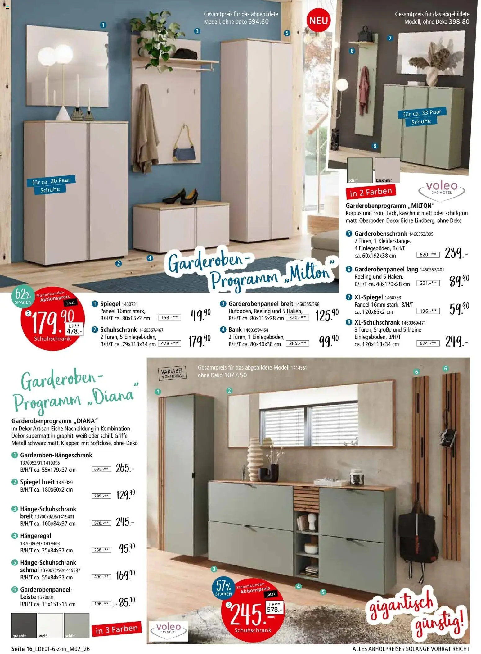 Zurbrüggen - Zurbrüggen: Unschlagbar günstig – gültig ab 26.01.2026 | Seite: 20 | Produkte: Spiegel, Garderobenschrank