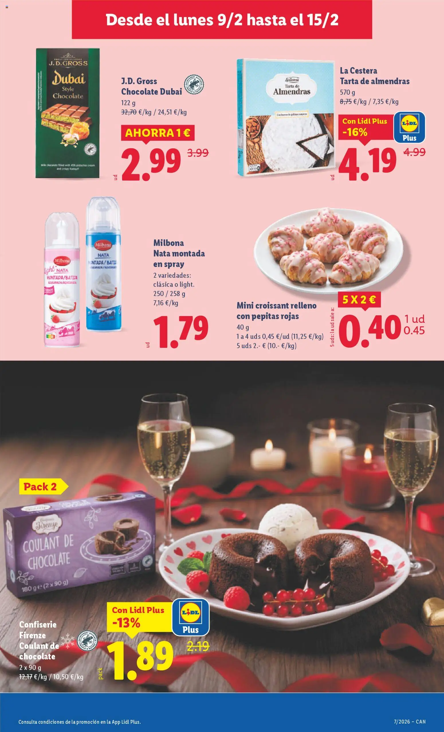 Lidl - Canarias │ válido desde el 09.02.2026 | Página: 15 | Productos: Λουκανικοπιτάκια, Chocolate, Croissant