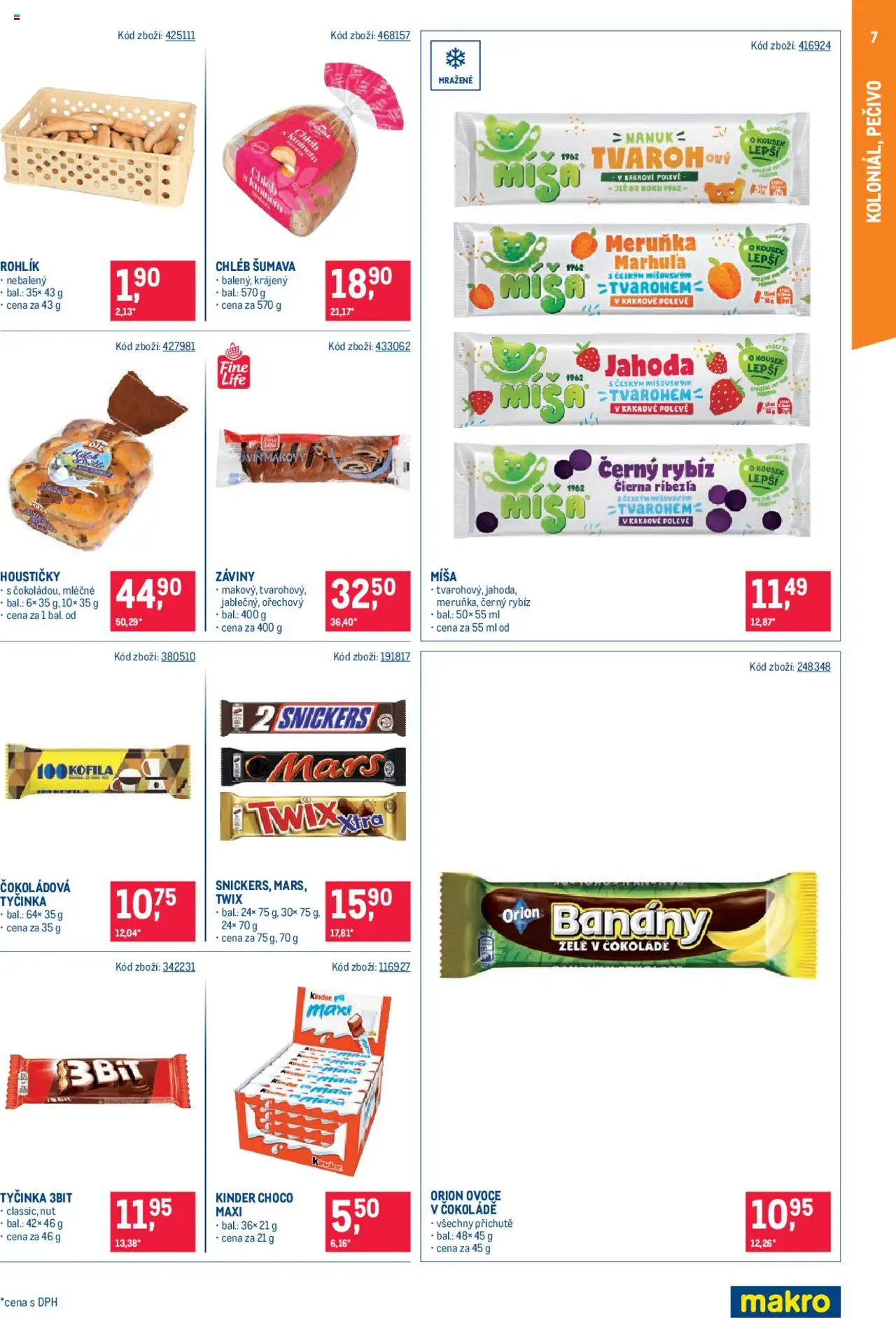 Makro leták - Maloobchod od 13.08.2025 | Strana: 7 | Produkty: Banány, Pečivo, Kofila, Kinder