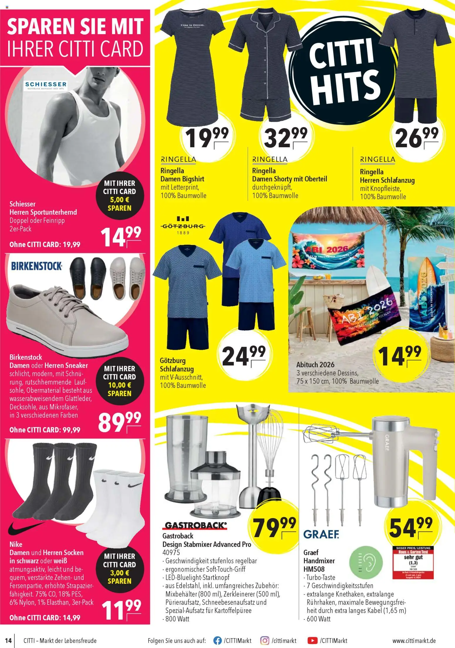 CITTI Markt Prospekt 	 – gültig ab 22.04.2026 | Seite: 18 | Produkte: Kabel, Handmixer, Socken, Stabmixer