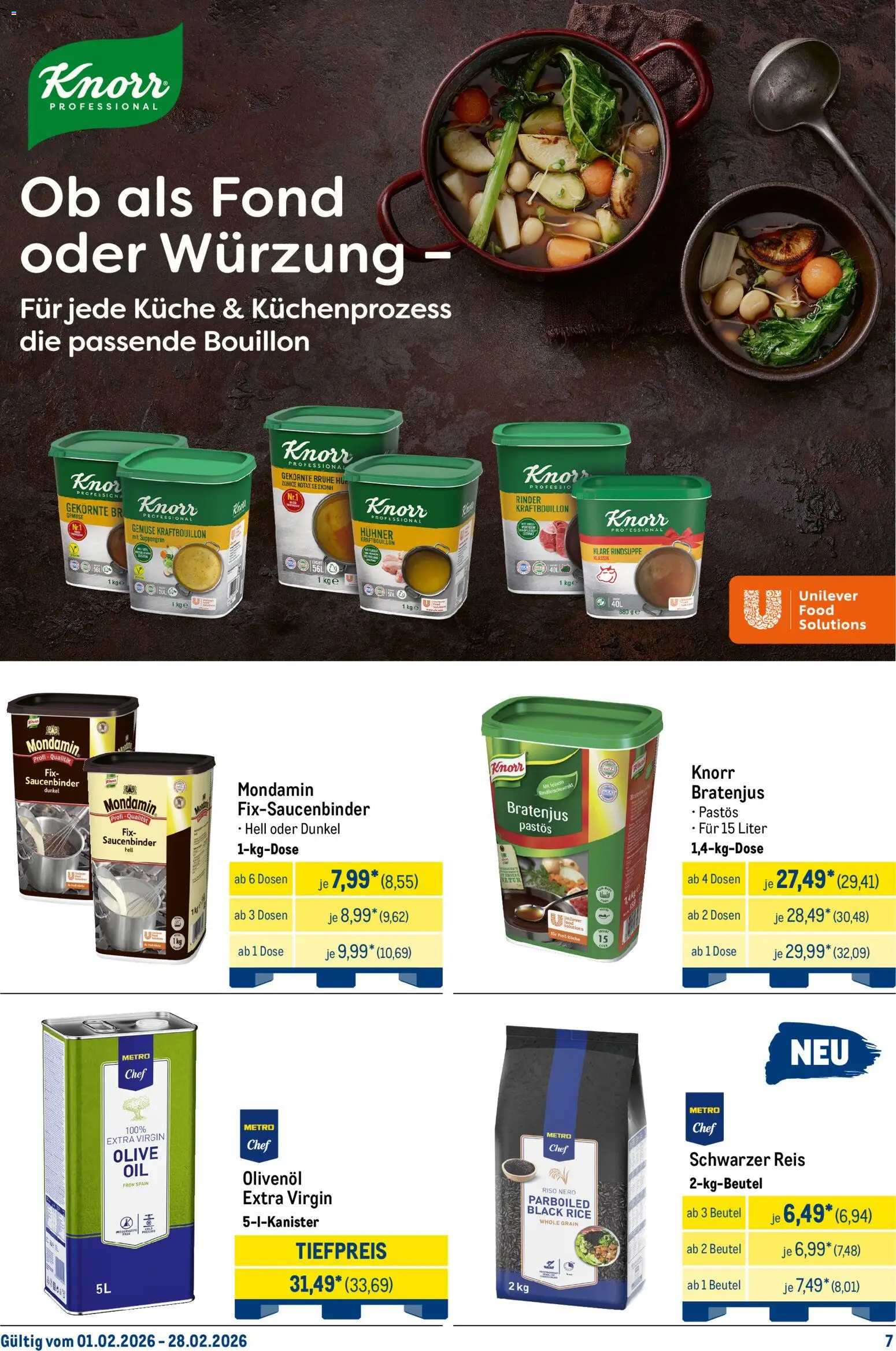 Metro Monats-Menü – gültig ab 01.02.2026 | Seite: 7 | Produkte: Knorr fix, Olivenol, Küche, Reis